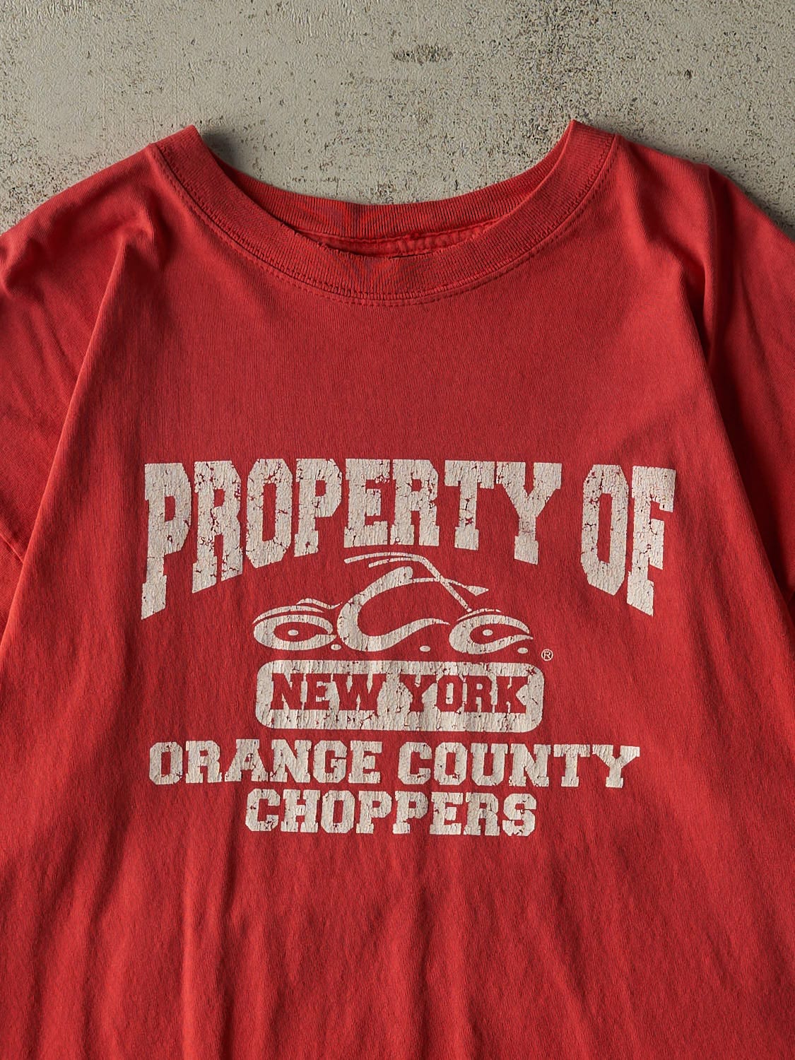 Vintage Y2K Red Orange County Choppers New York Tee (L/XL)