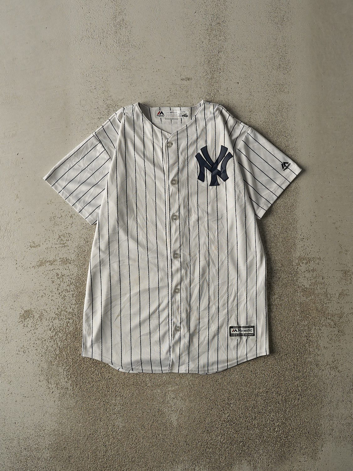 Vintage Y2K White New York Yankees #25 Gleyber Torres Pin Striped Jersey (S/M)