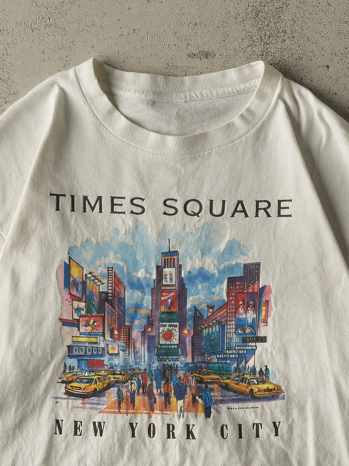 Vintage 90s White New York City Times Square Tee (L)