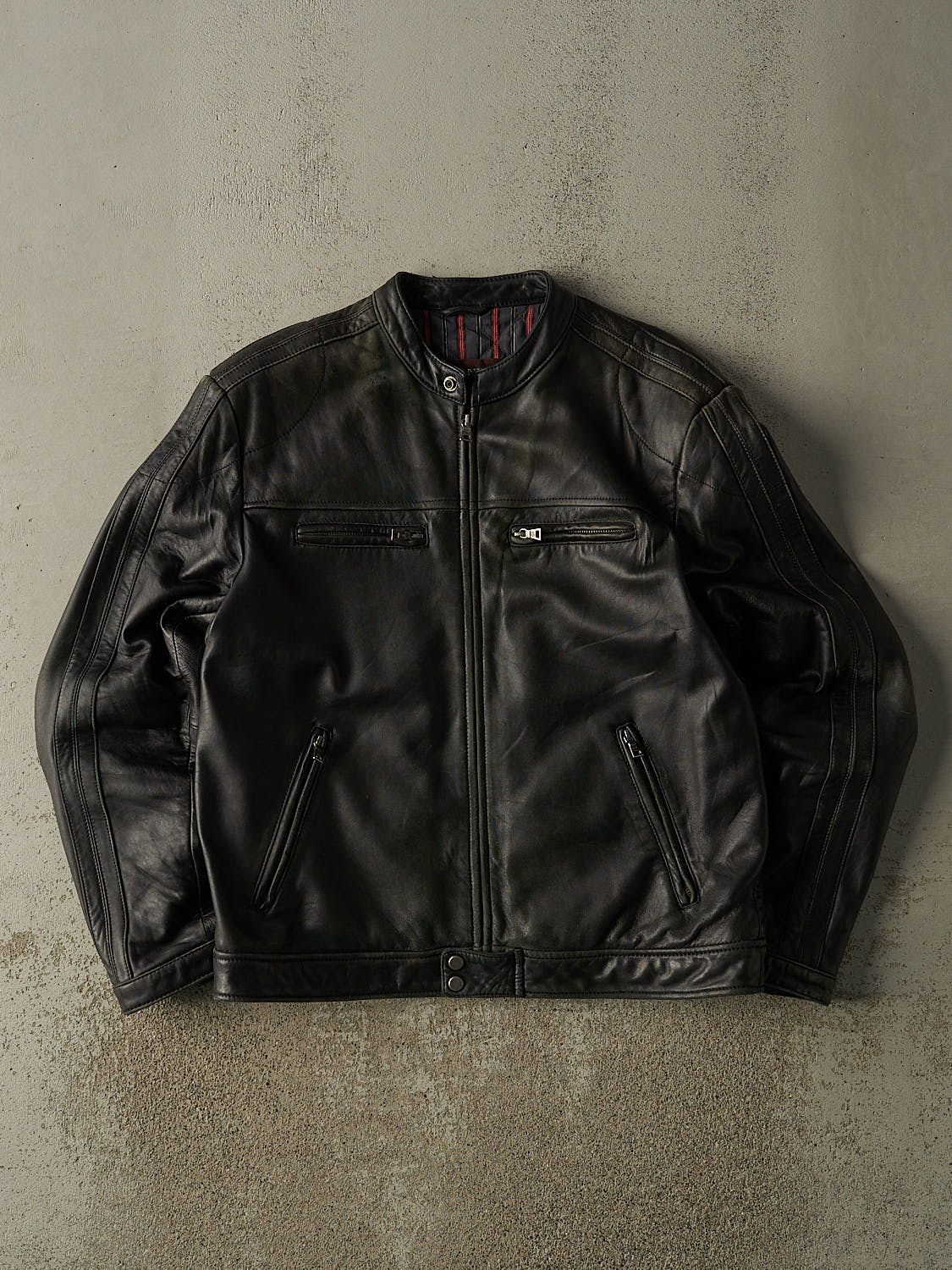 Vintage 90s Faded Black Danier Racing Leather Jacket (M/L)