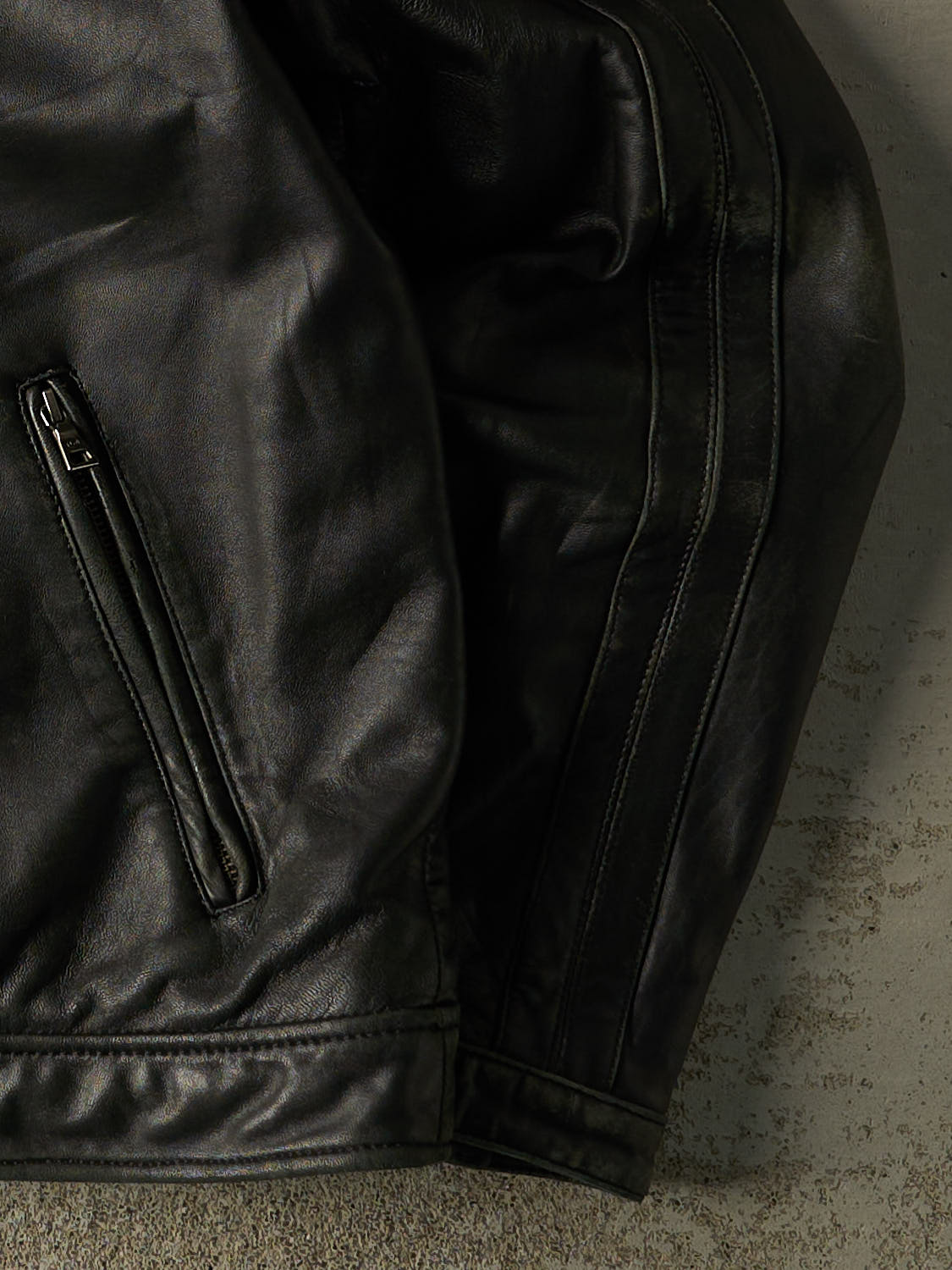 Vintage 90s Faded Black Danier Racing Leather Jacket (M/L)