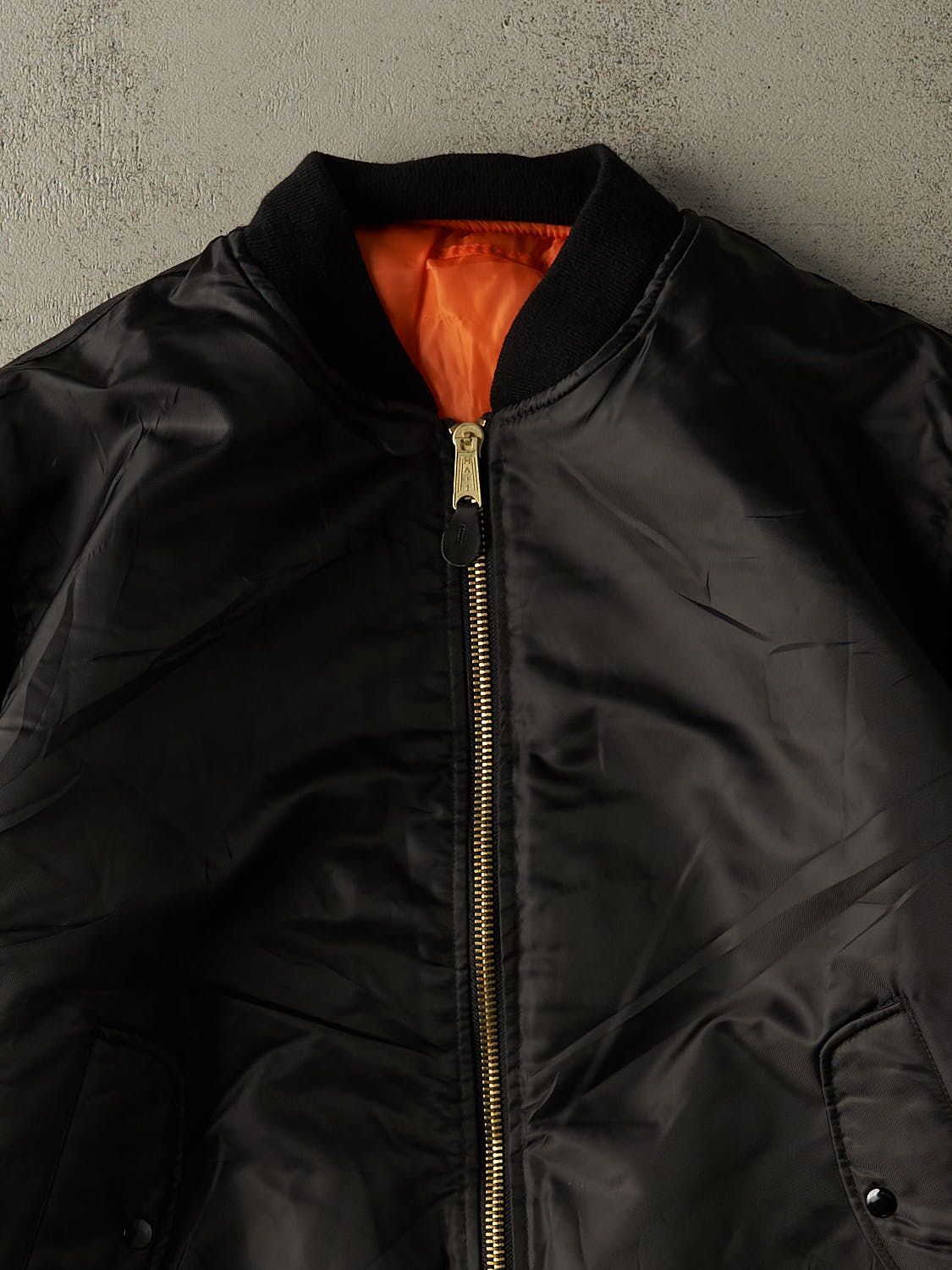 Vintage 90s Black Nylon Flight Bomber Jacket (XL/XXL)