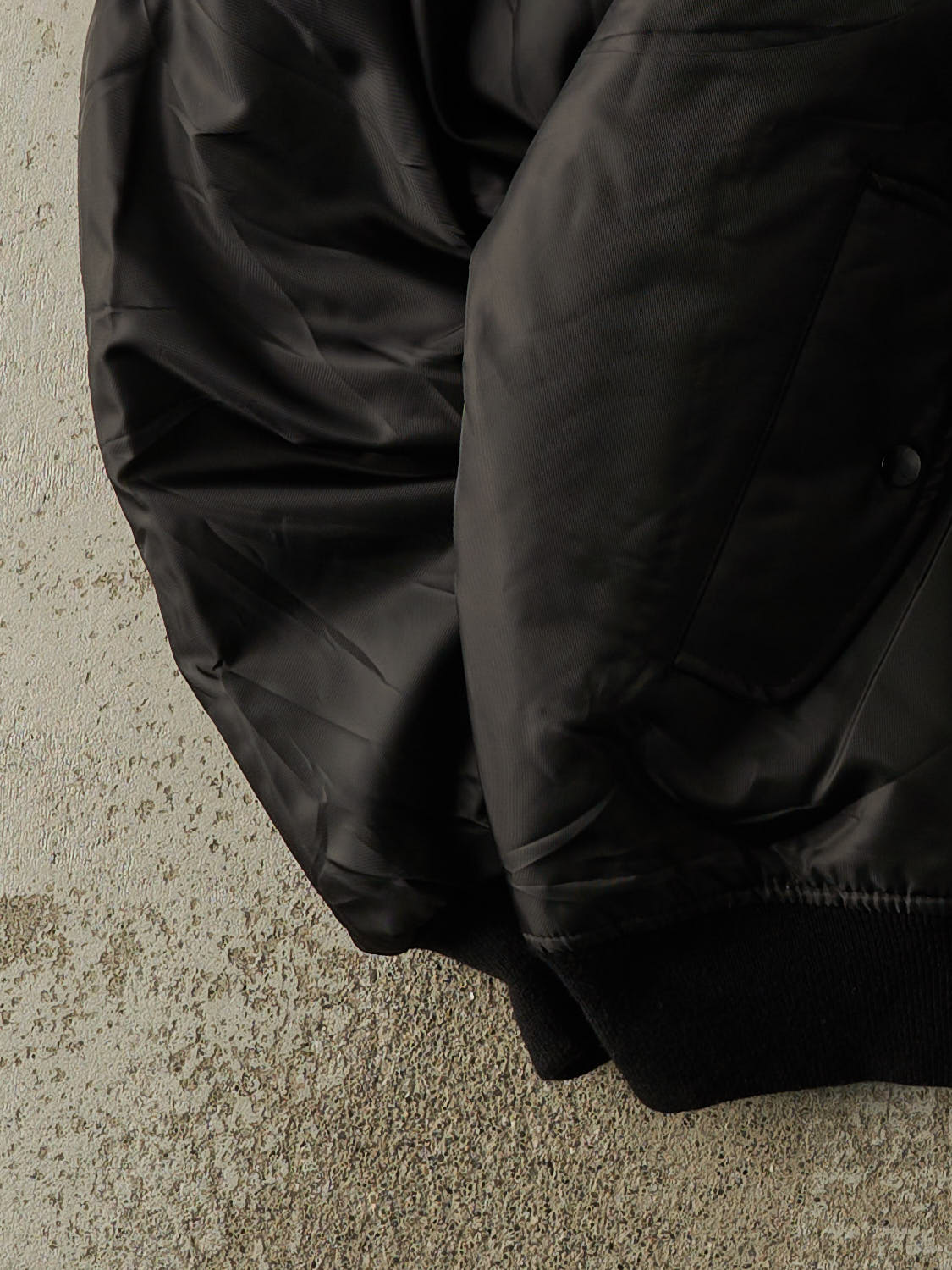 Vintage 90s Black Nylon Flight Bomber Jacket (XL/XXL)
