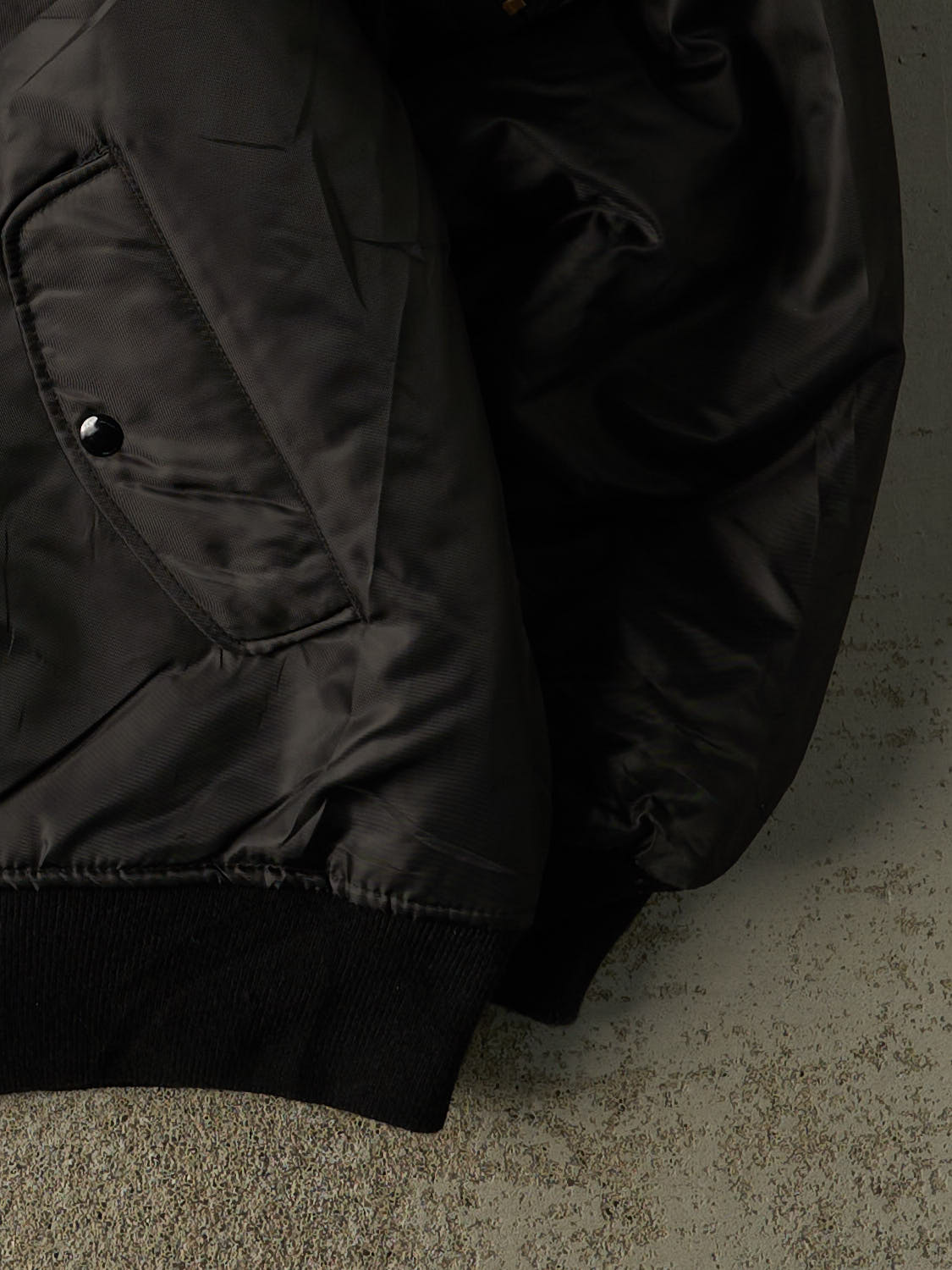 Vintage 90s Black Nylon Flight Bomber Jacket (XL/XXL)