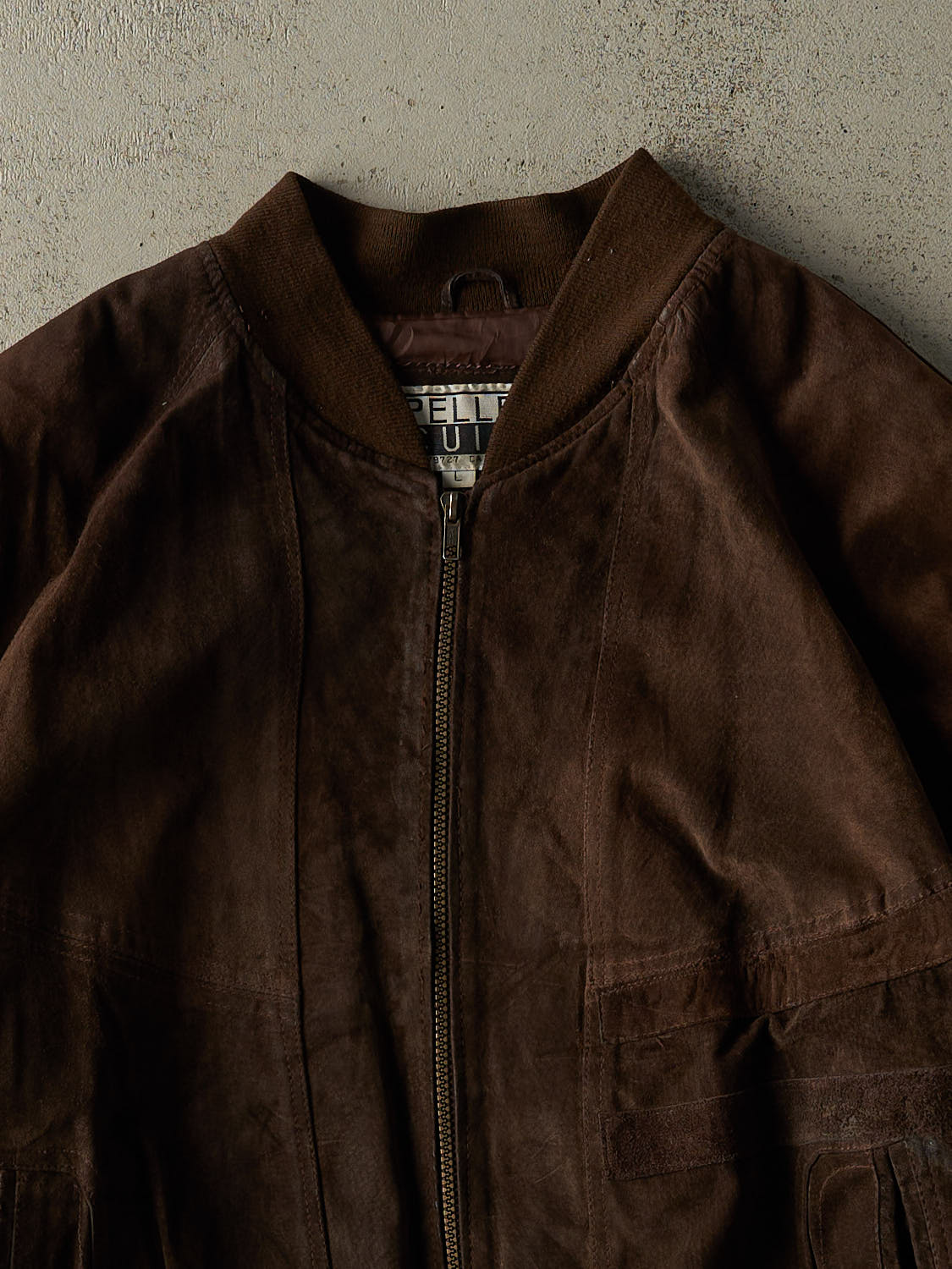 Vintage 90s Brown Suede Bomber Jacket (L/XL)