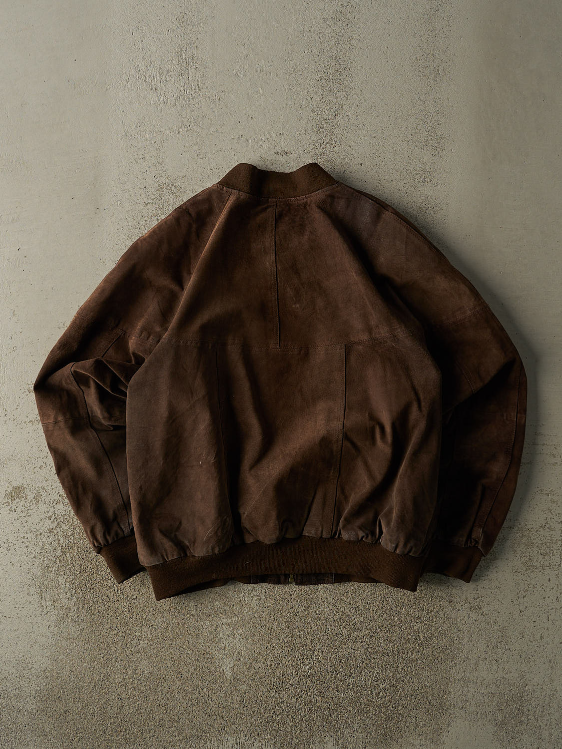 Vintage 90s Brown Suede Bomber Jacket (L/XL)