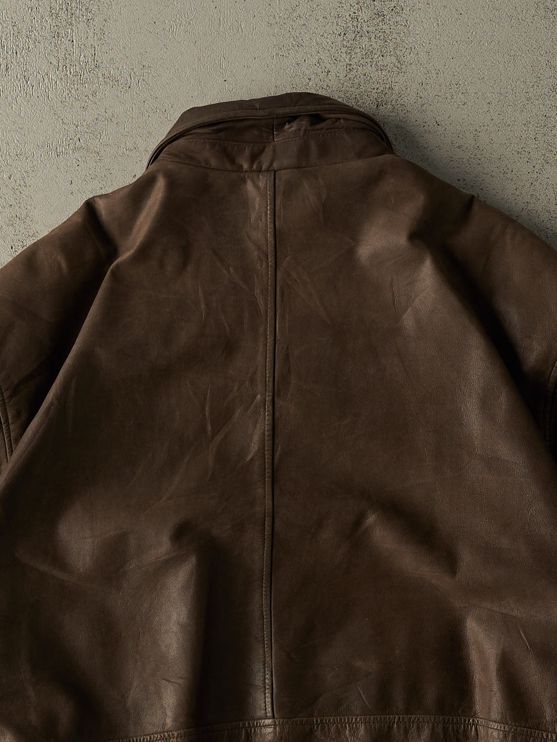 Vintage 90s Brown Leather Bomber Jacket (L/XL)