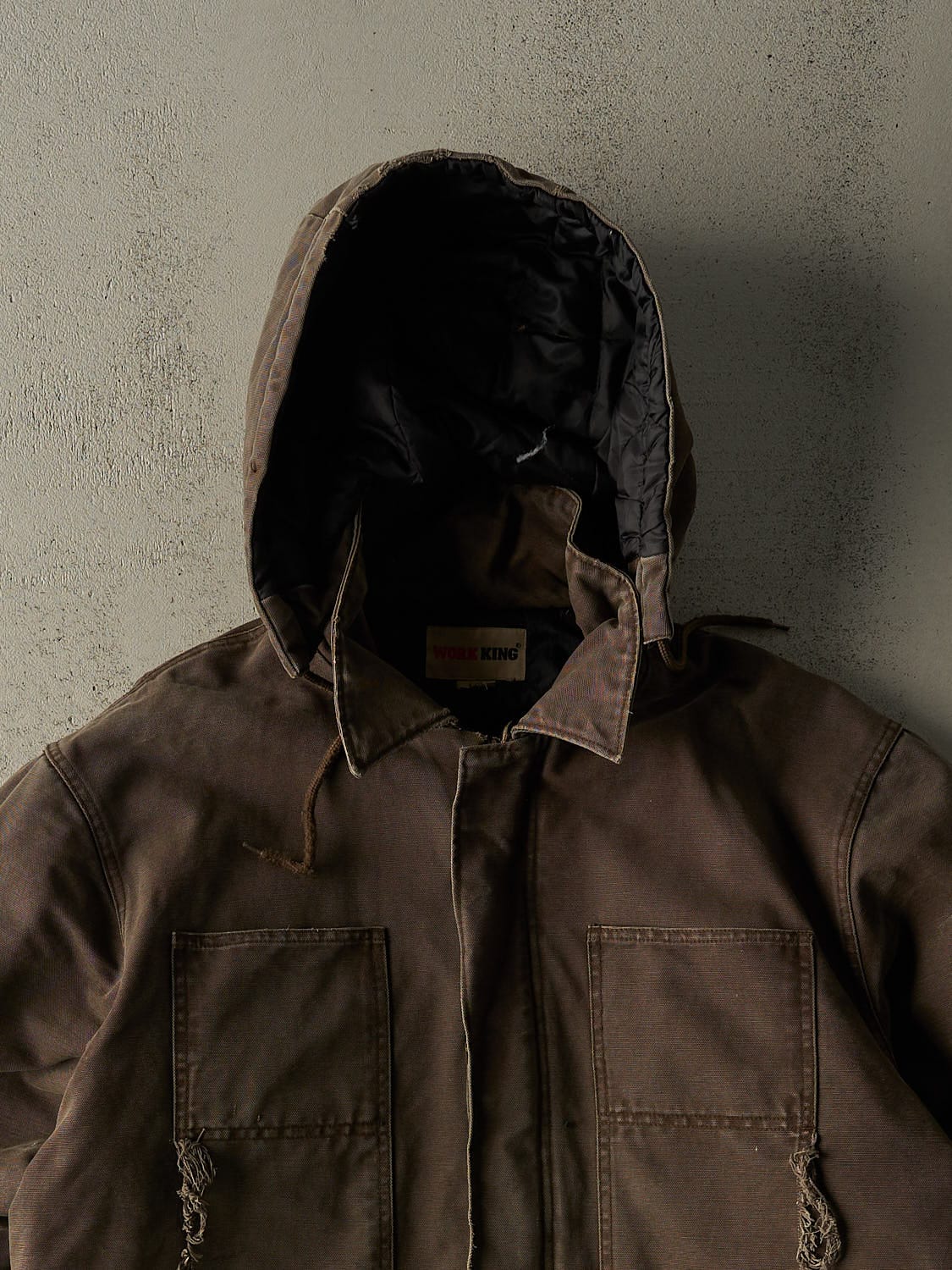 Vintage 90s Brown Work King Hooded Work Jacket (L/XL)