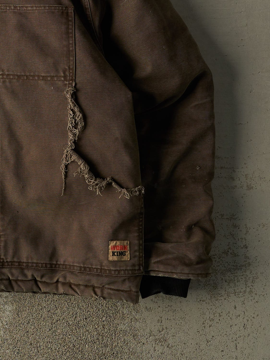 Vintage 90s Brown Work King Hooded Work Jacket (L/XL)