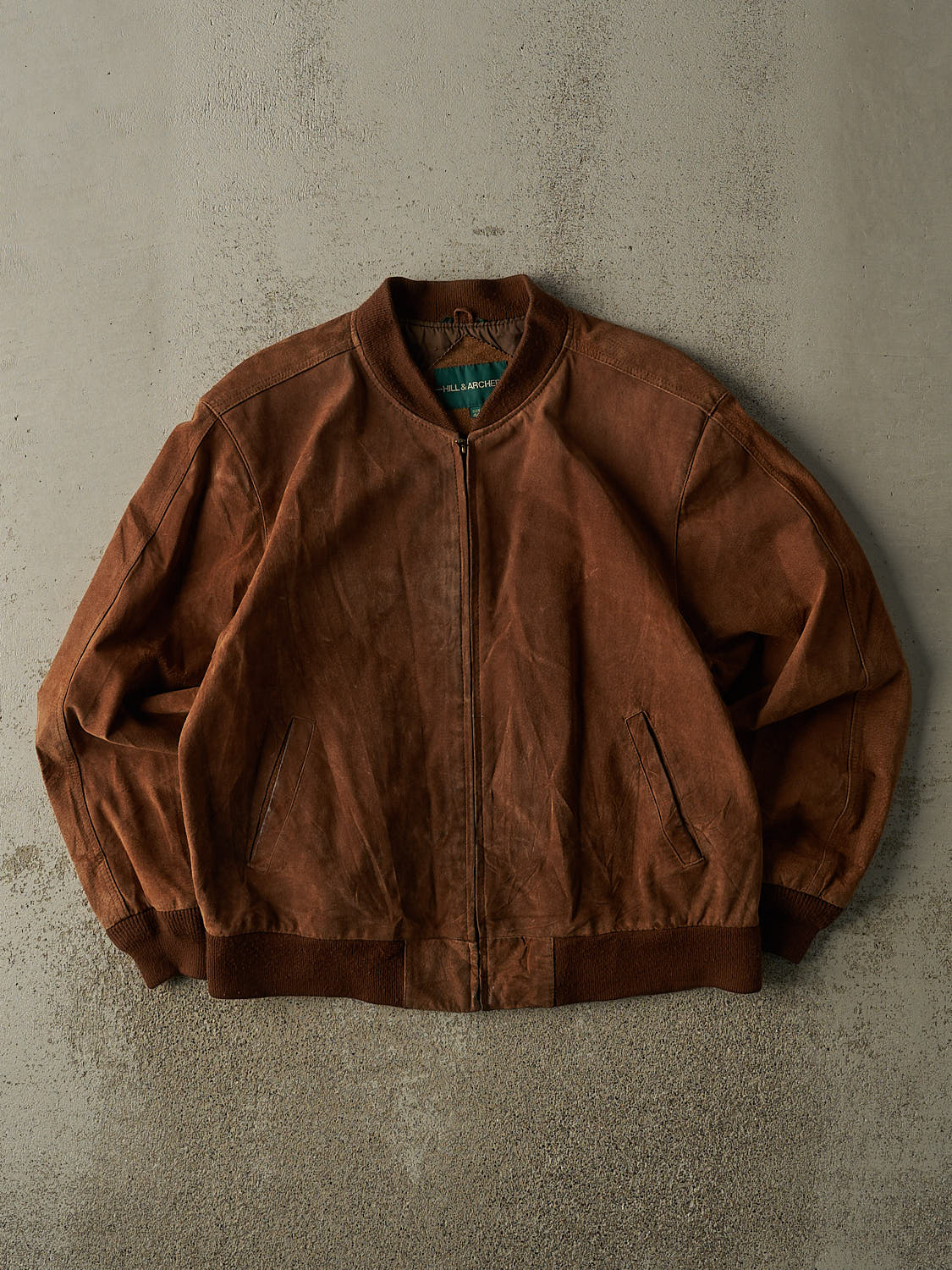 Vintage 90s Brown Suede Bomber Jacket (M/L)