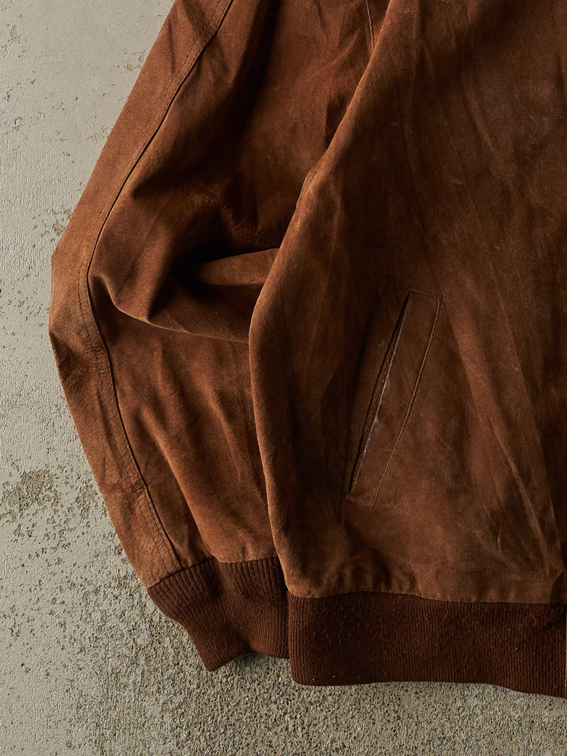 Vintage 90s Brown Suede Bomber Jacket (M/L)