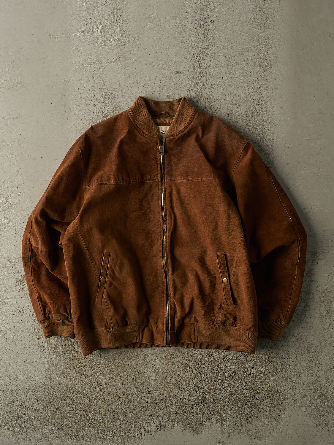 Vintage 90s Brown Suede Bomber Jacket (L/XL)