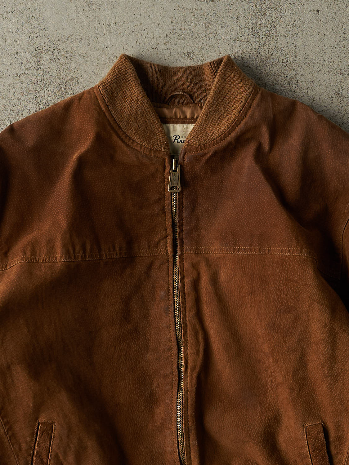 Vintage 90s Brown Suede Bomber Jacket (L/XL)