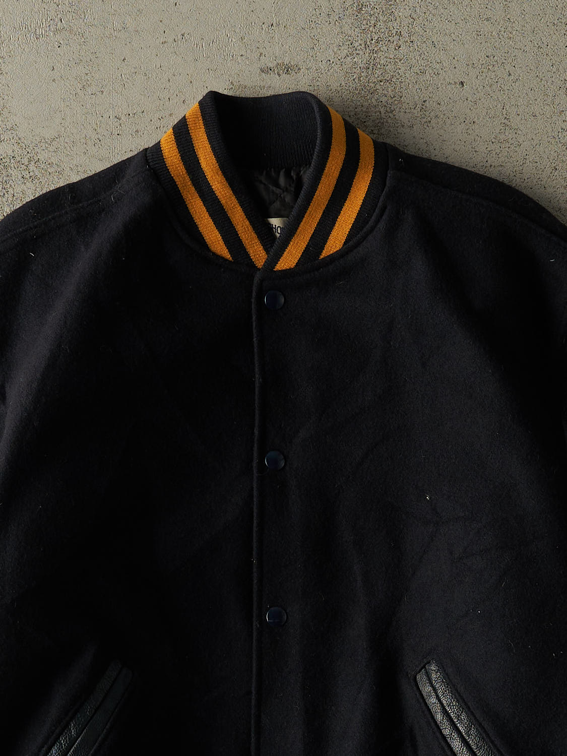 Vintage 90s Navy Blue Varsity Jacket (M/L)