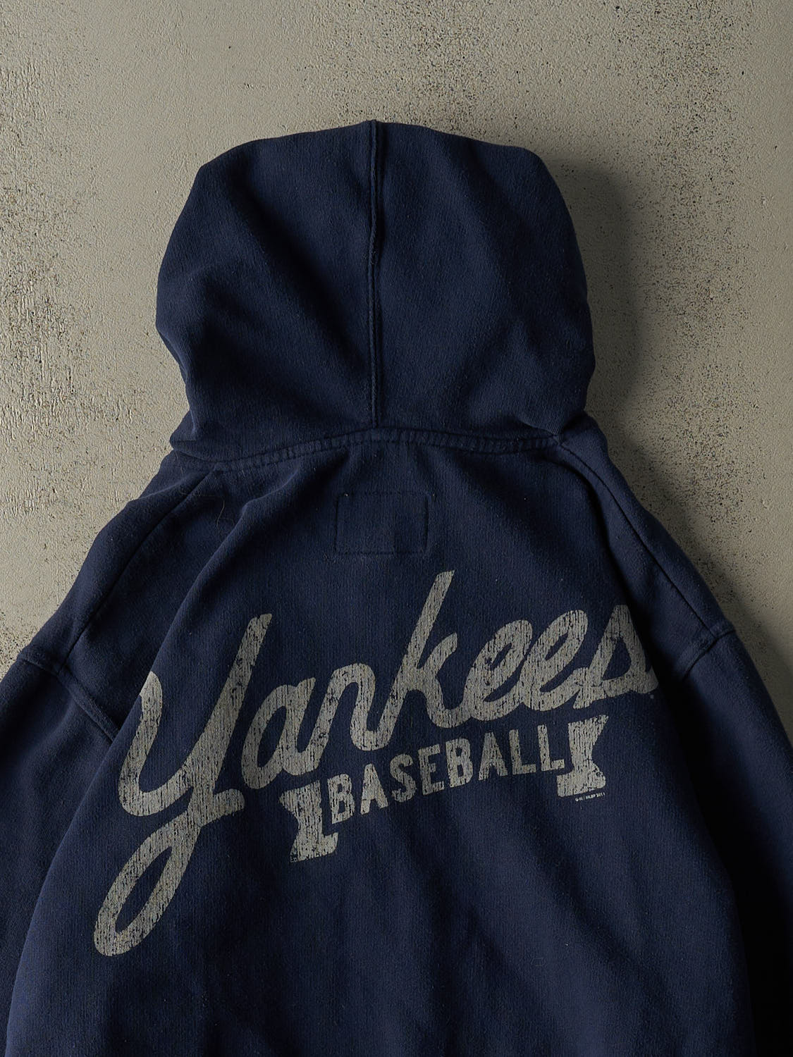Vintage 11' Navy Blue New York Yankees Quarter Zip Hoodie (XXL)