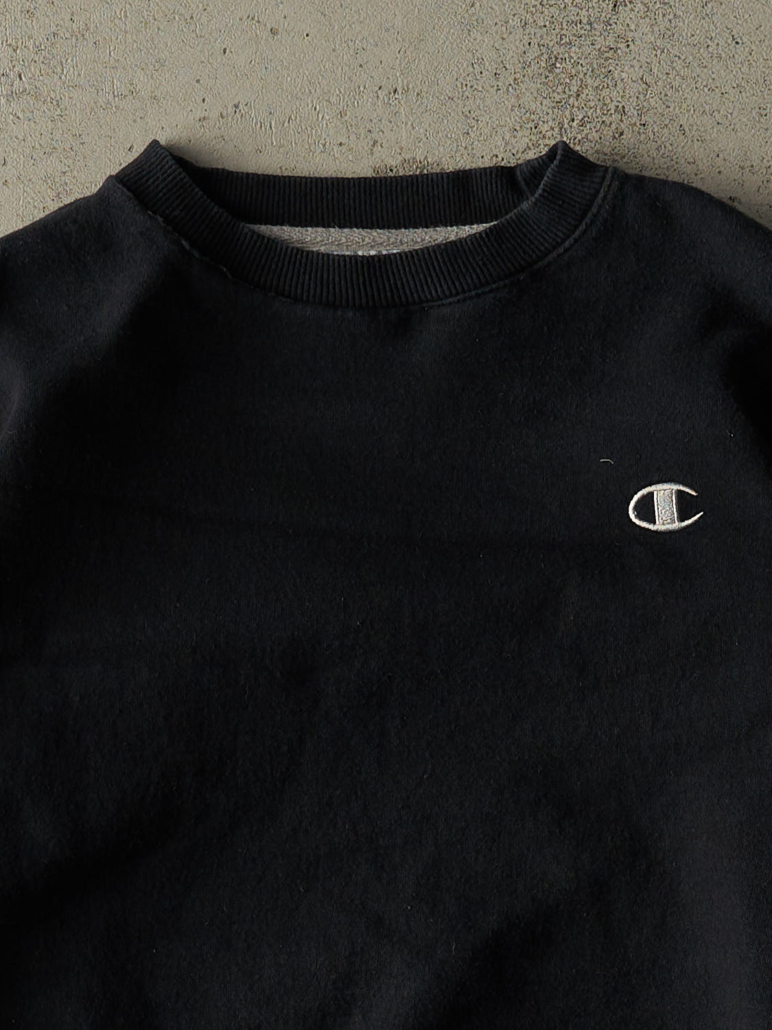 Vintage Y2K Black Champion Embroidered Crewneck (S/M)