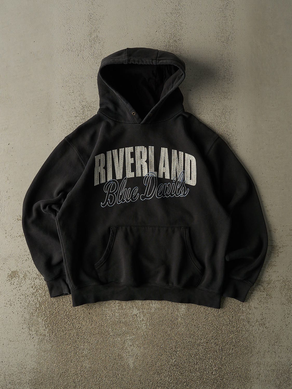 Vintage 90s Black Riverland Blue Devils Hoodie (M)