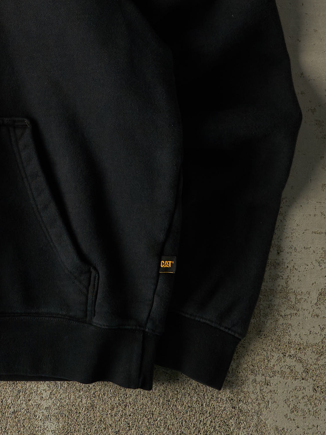 Vintage 90s Black CAT Embroidered Hoodie (S/M)