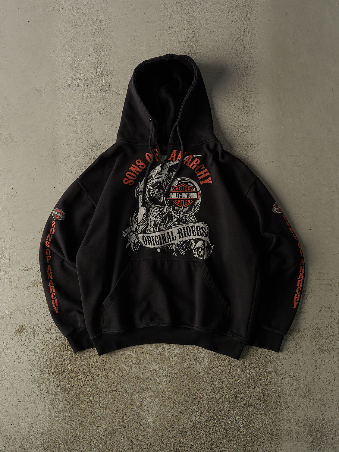 Vintage Y2K Black Harley Davidson x Sons of Anarchy Hoodie (L/XL)