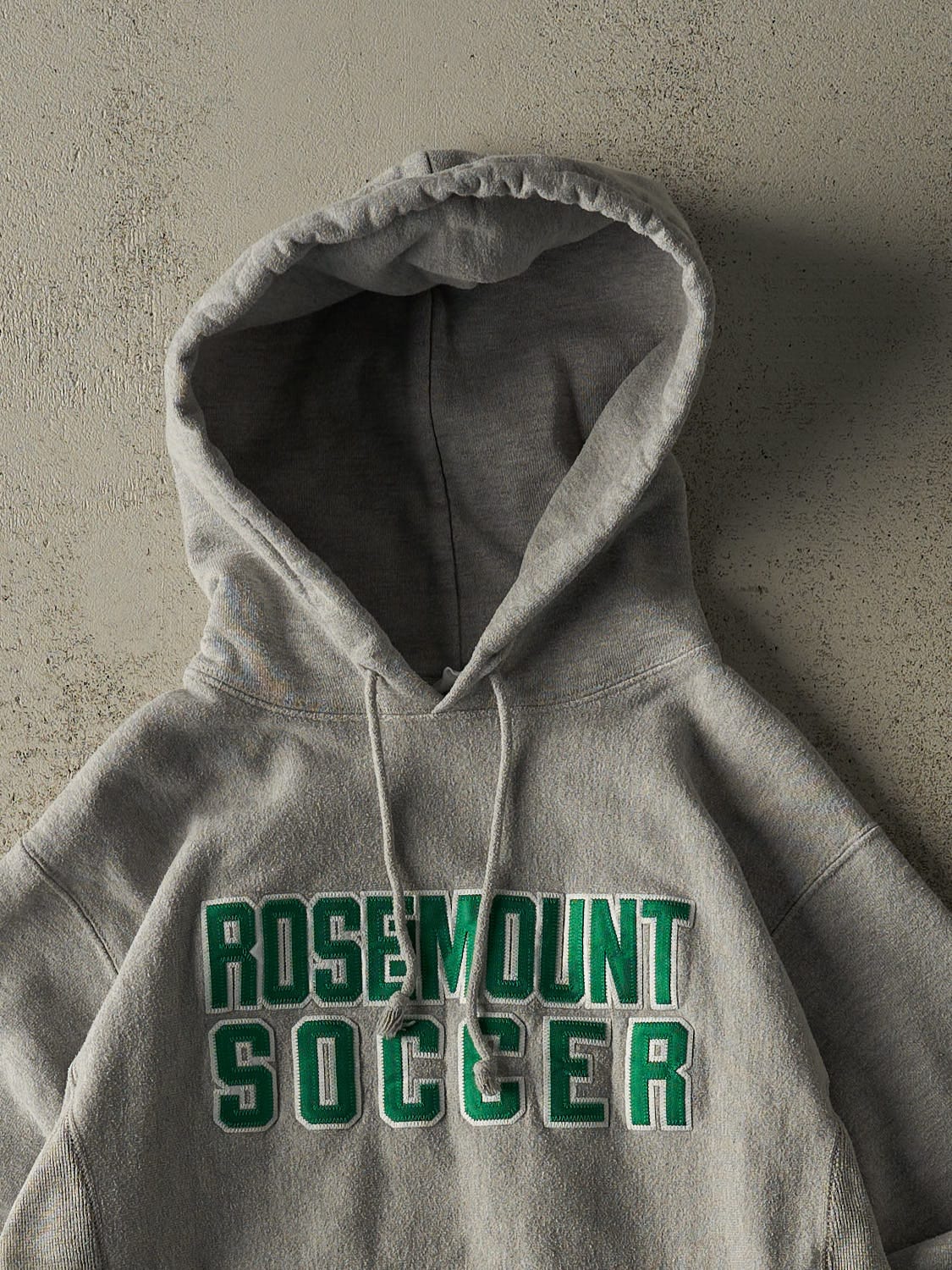 Vintage Y2K Heather Grey Champion Reverse Weave  Rosemount Soccer Hoodie (S)