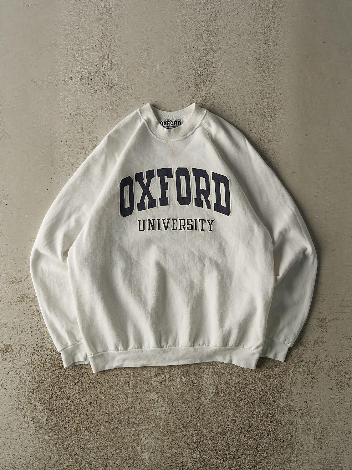 Vintage 90s White Oxford  University Crewneck (L)