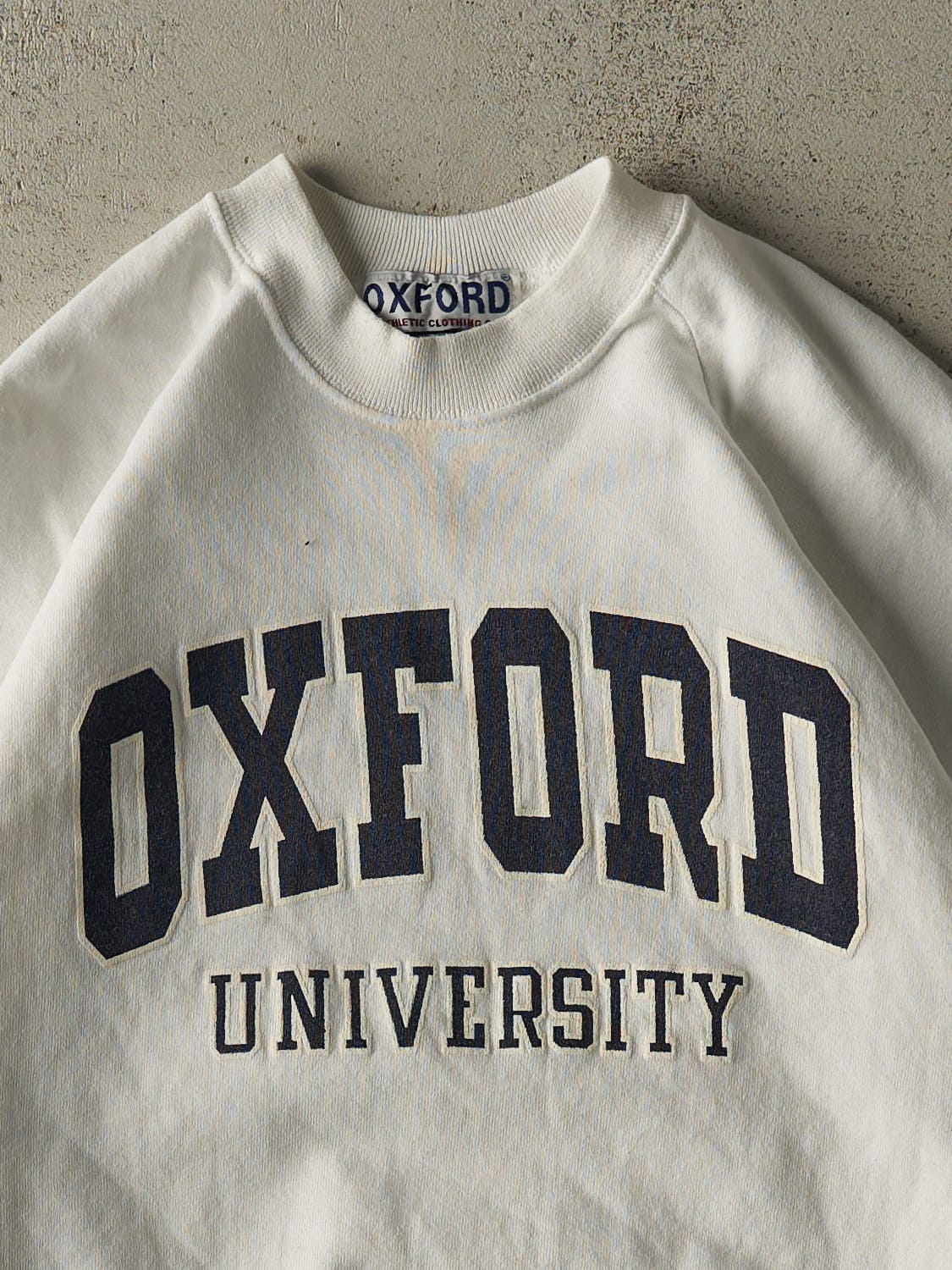Vintage 90s White Oxford  University Crewneck (L)