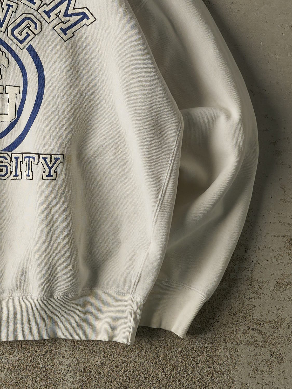 Vintage 90s White Brigham Young University Crewneck (L/XL)