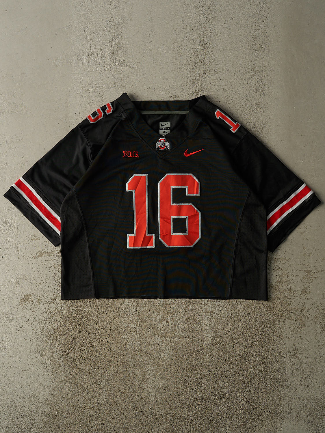 Vintage Y2K Black Ohio State University Nike Cropped Football Jersey (M/L)