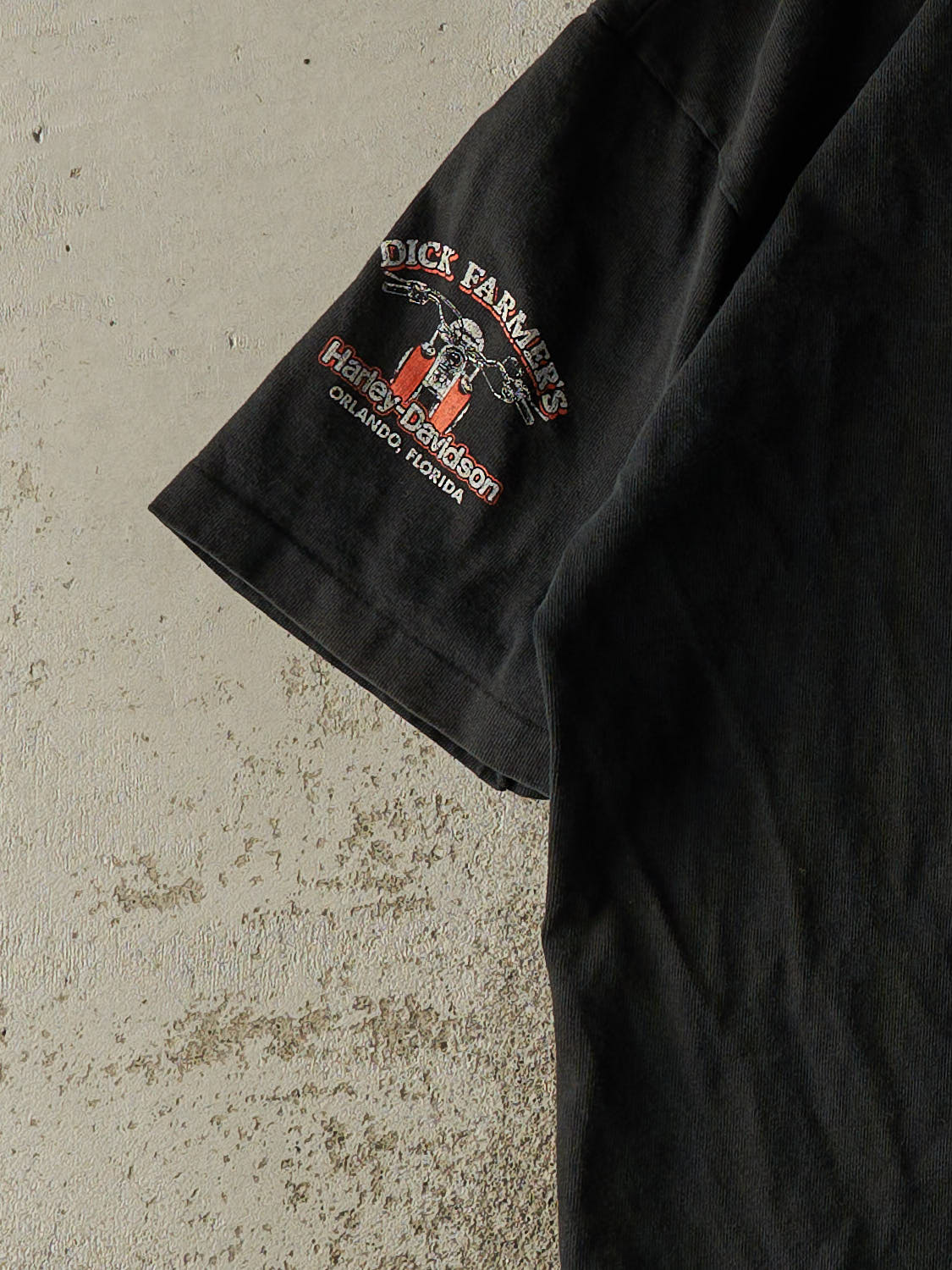 Vintage 90' Black Harley Davidson Quarter Button Tee (M/L)