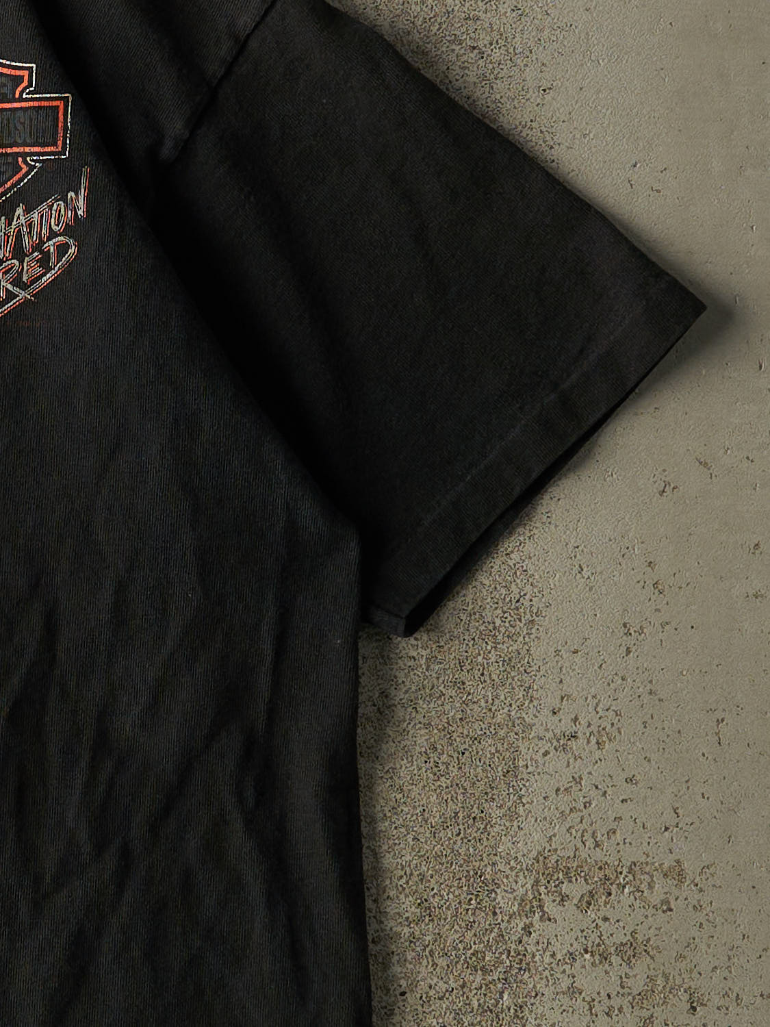 Vintage 90' Black Harley Davidson Quarter Button Tee (M/L)