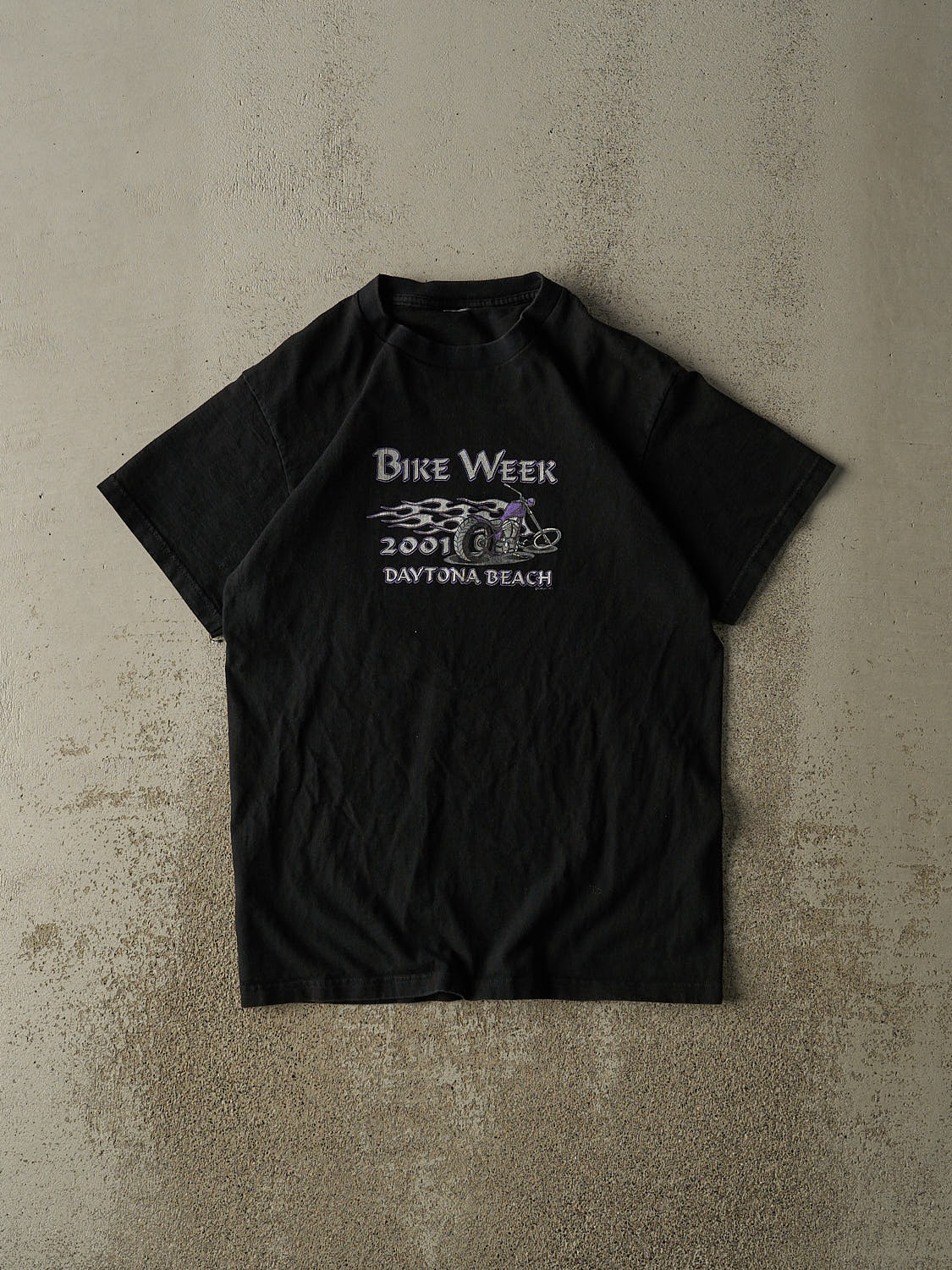 Vintage 01' Black Daytona Beach Bike Week Tee (S/M)
