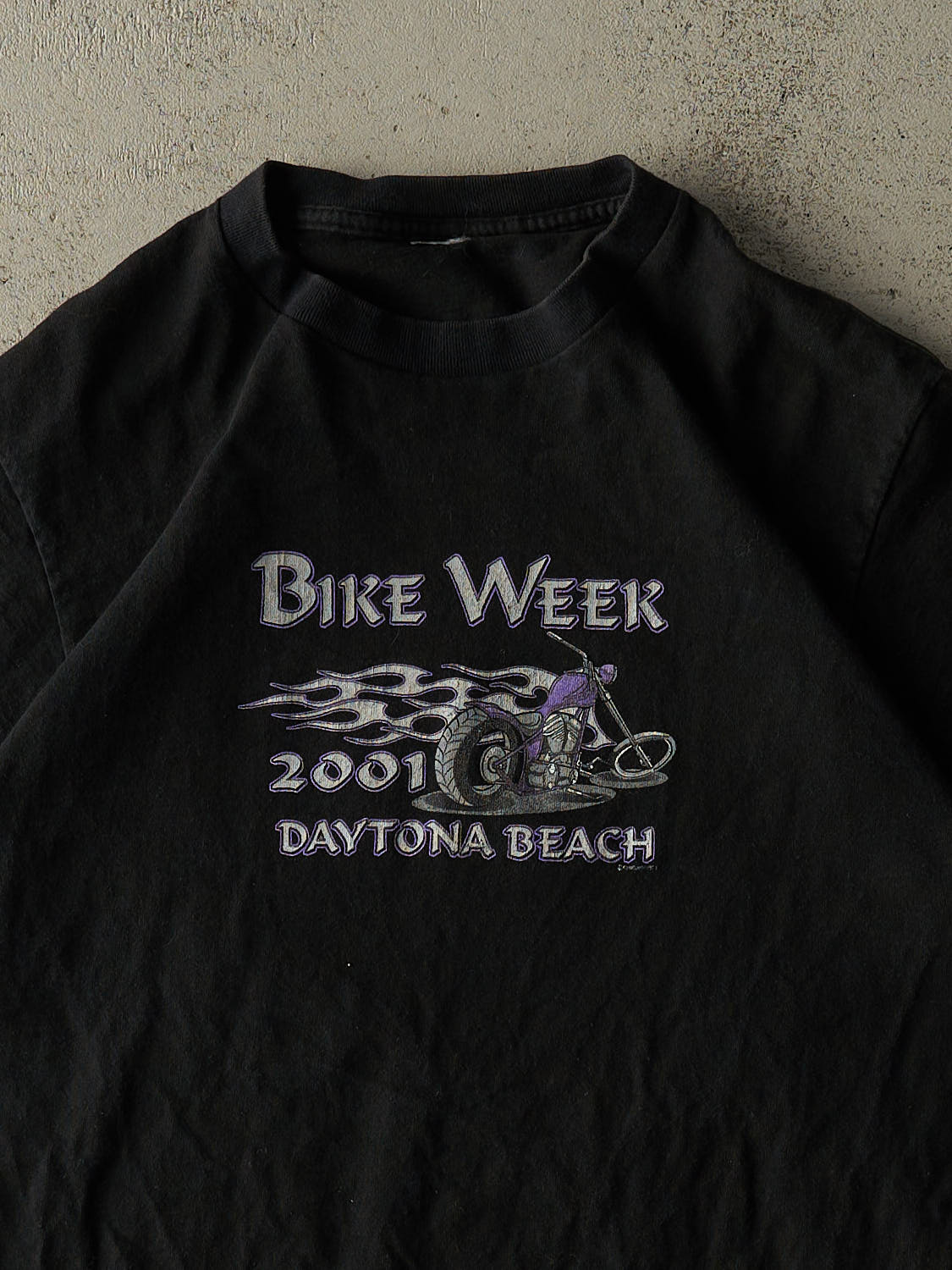 Vintage 01' Black Daytona Beach Bike Week Tee (S/M)