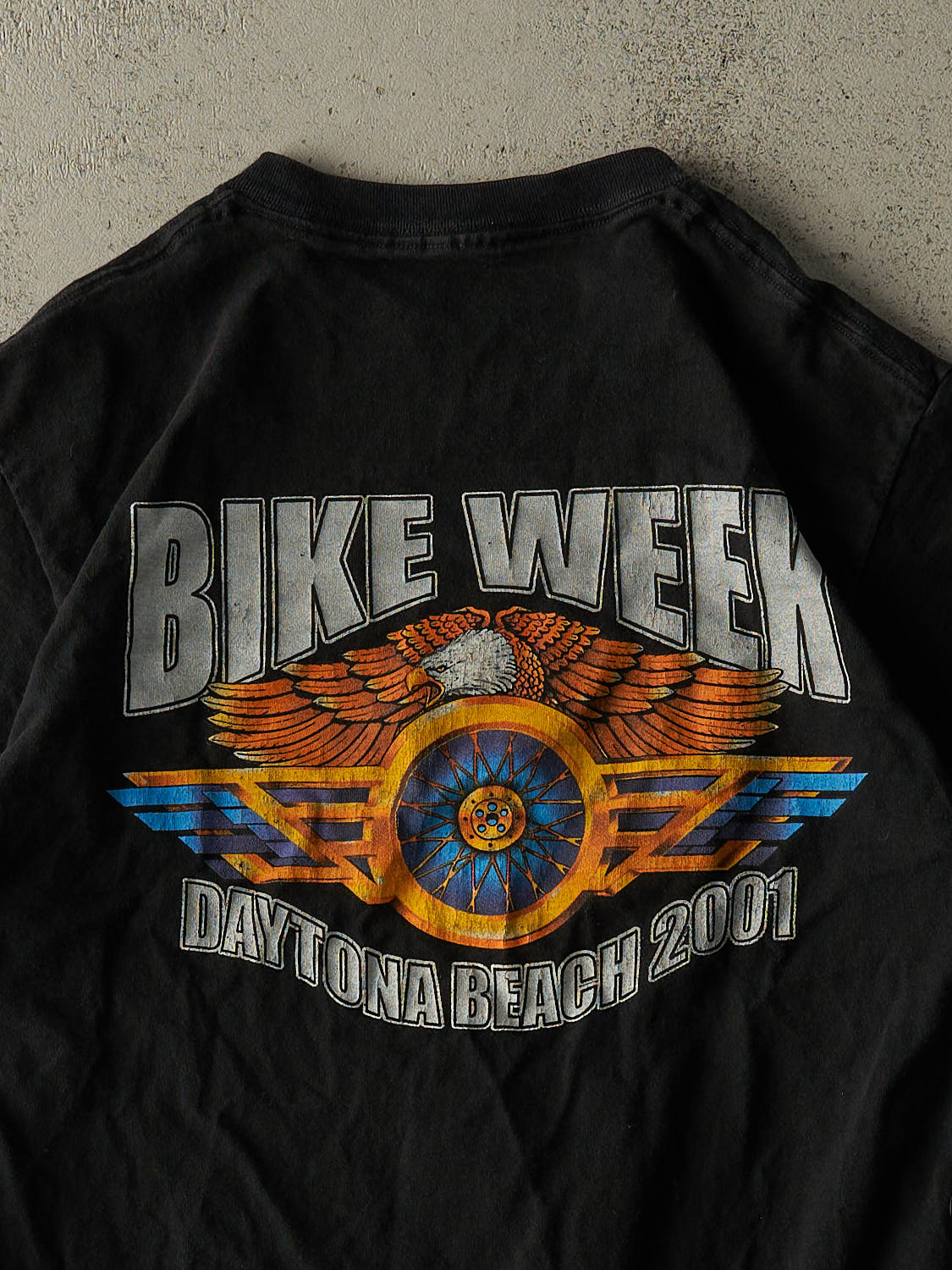 Vintage 01' Black Daytona Beach Bike Week Tee (S/M)