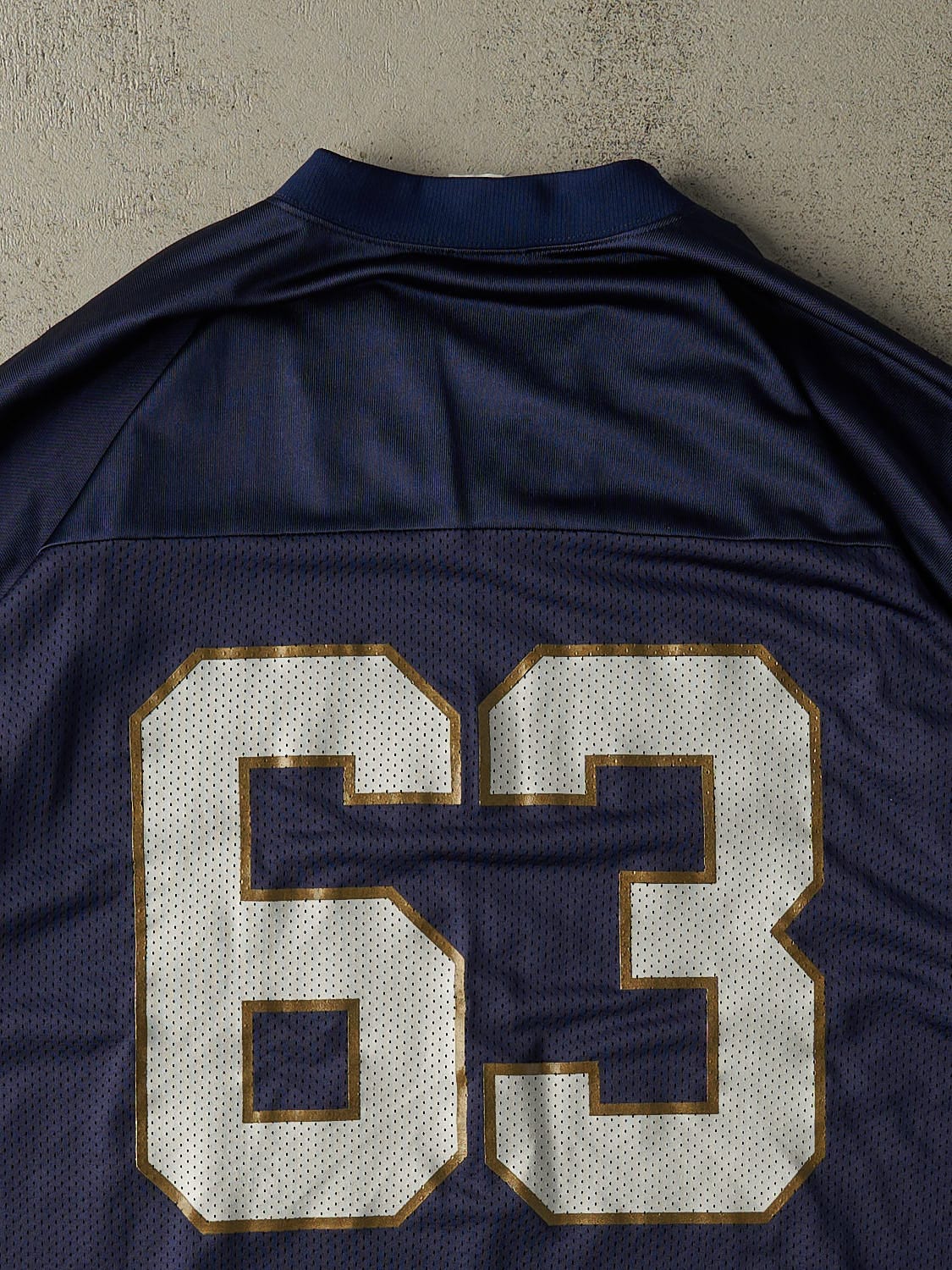 Vintage 90s Navy Blue Adidas University of Notre Dame Cropped Football Jersey (XL)