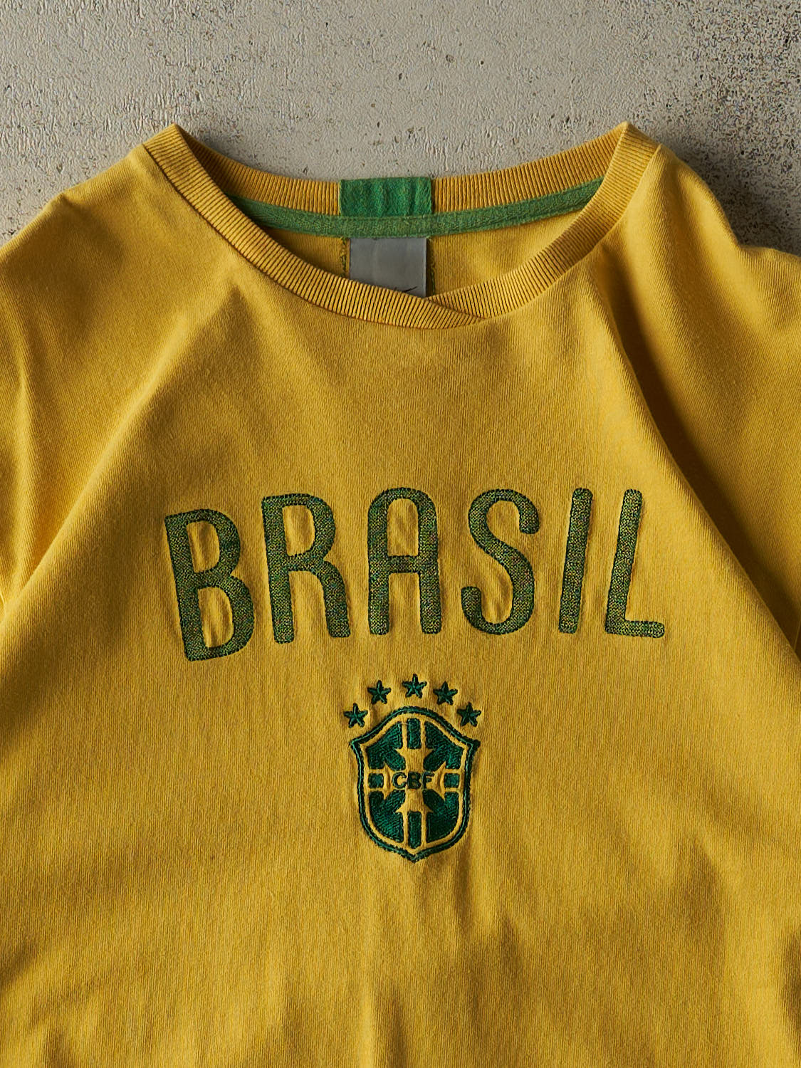 Vintage Y2K Yellow Nike Brasil Tee (M)