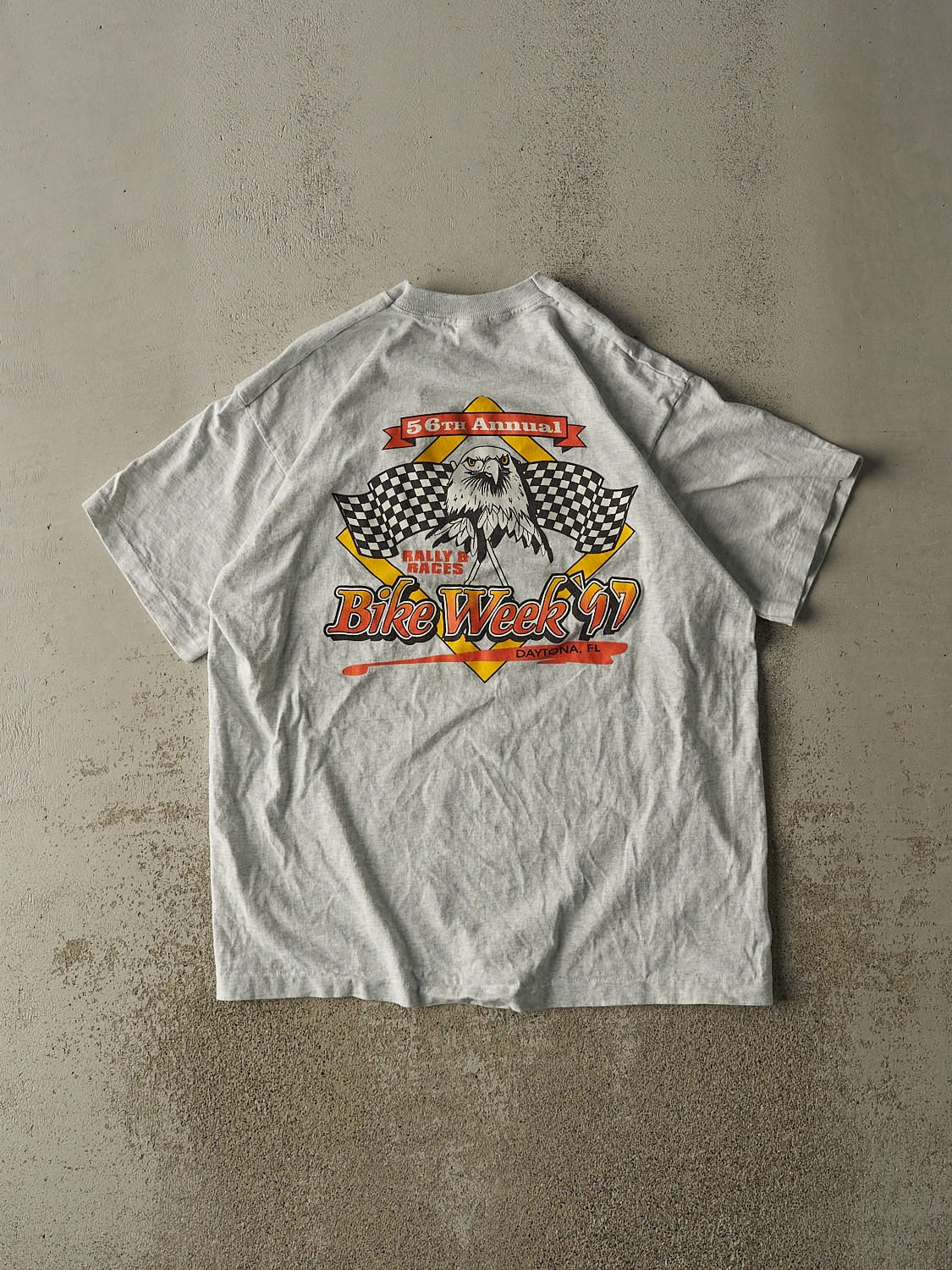 Vintage 97' Heather Grey Embroidered Daytona Bike Week Tee (L)
