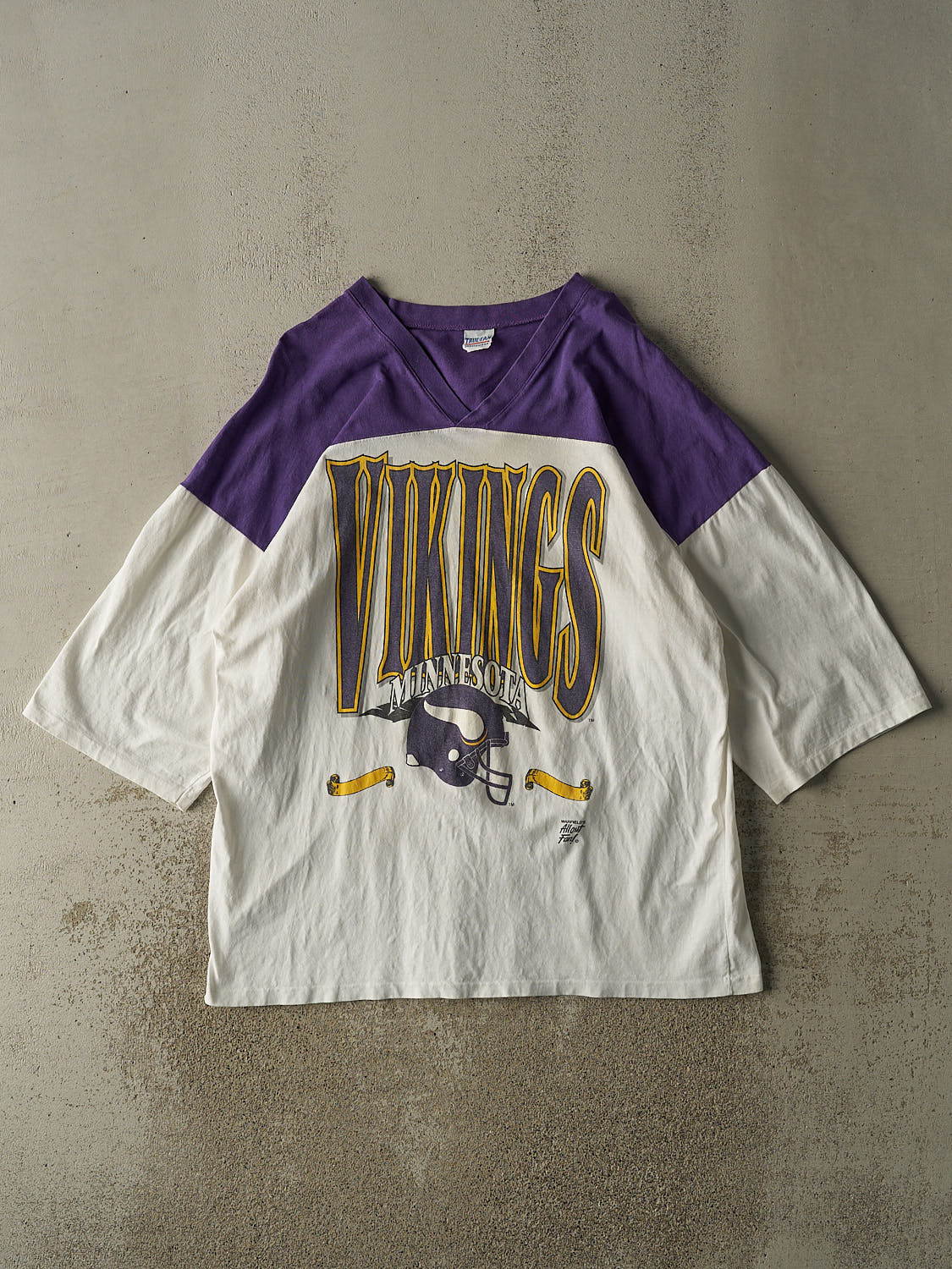 Vintage 80s White & Purple Minnesota Vikings Tee (XL/XXL)