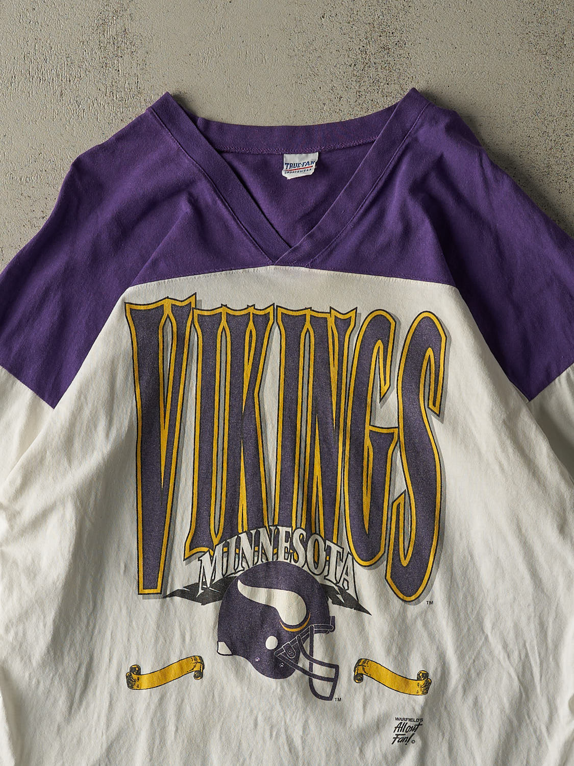 Vintage 80s White & Purple Minnesota Vikings Tee (XL/XXL)