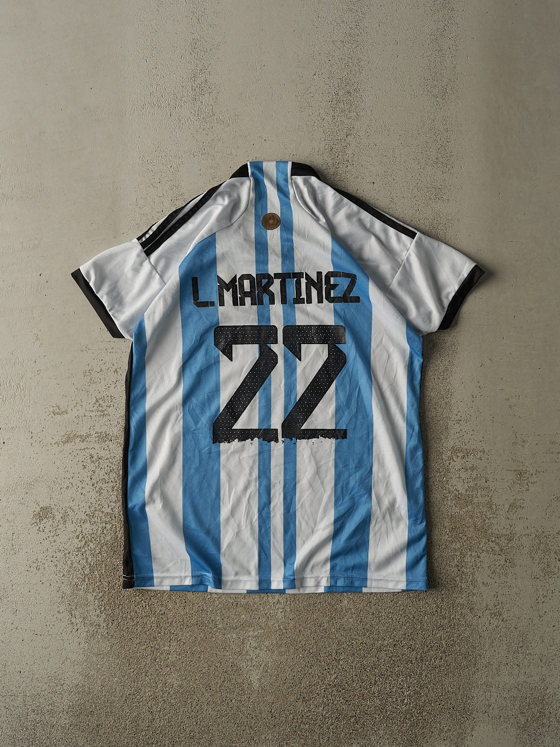 Vintage Y2K White & Blue Adidas Argentina #22 Lautaro Martinez Soccer Jersey (M/L)