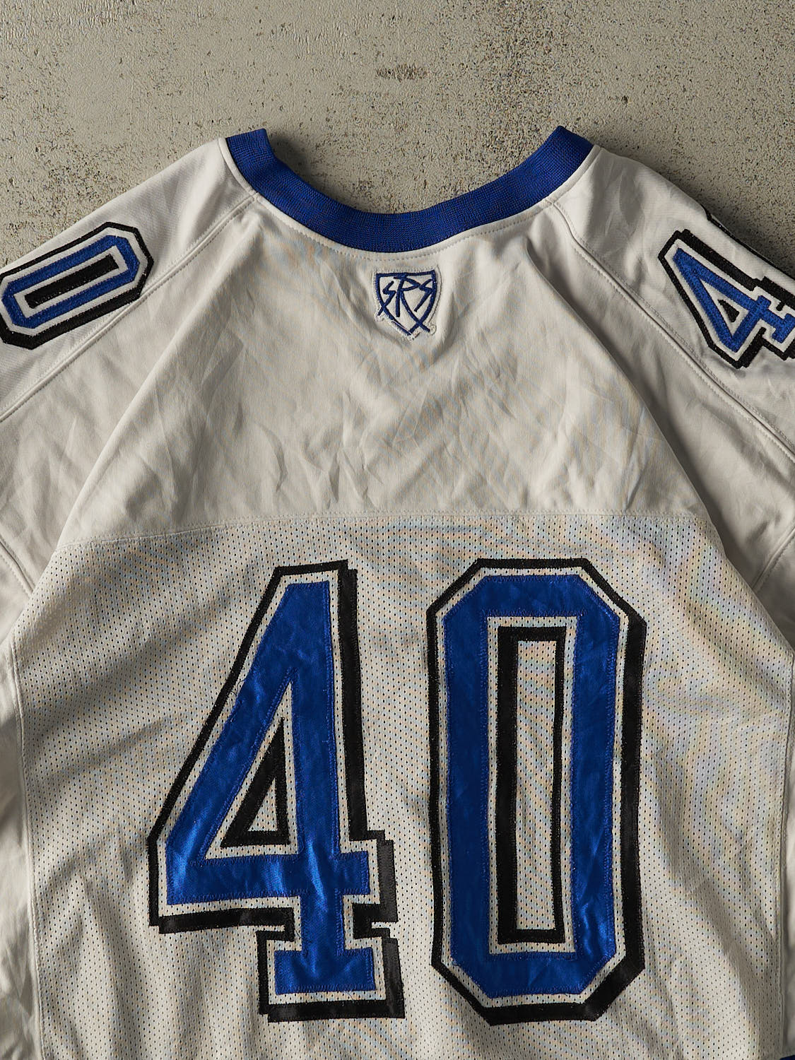 Vintage 90s White Larkin Cropped Football Jersey (S/M)