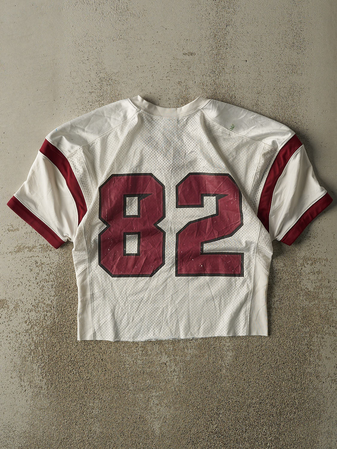 Vintage Y2K White & Burgundy Nike Huskies Cropped Football Jersey (S)