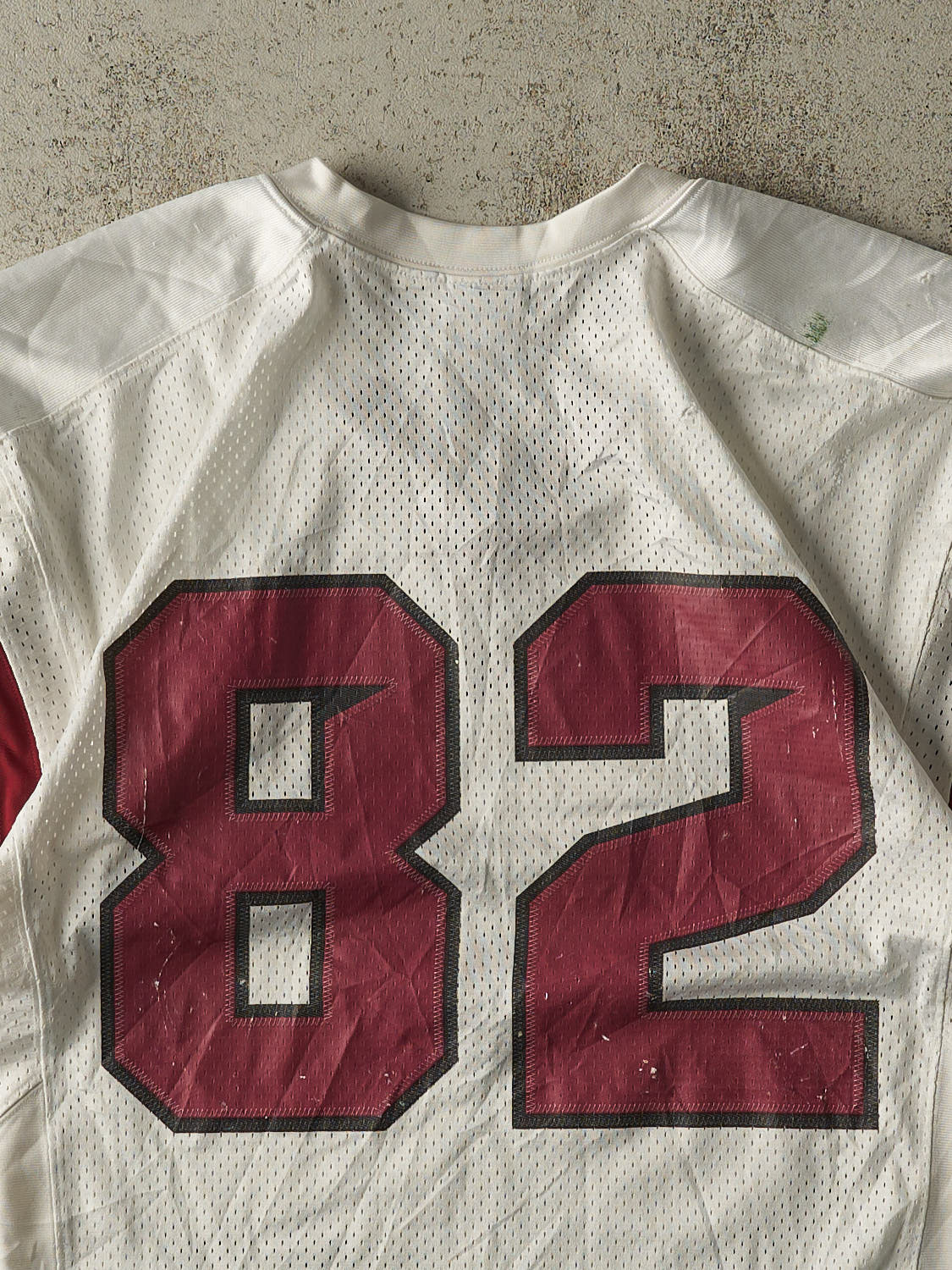 Vintage Y2K White & Burgundy Nike Huskies Cropped Football Jersey (S)