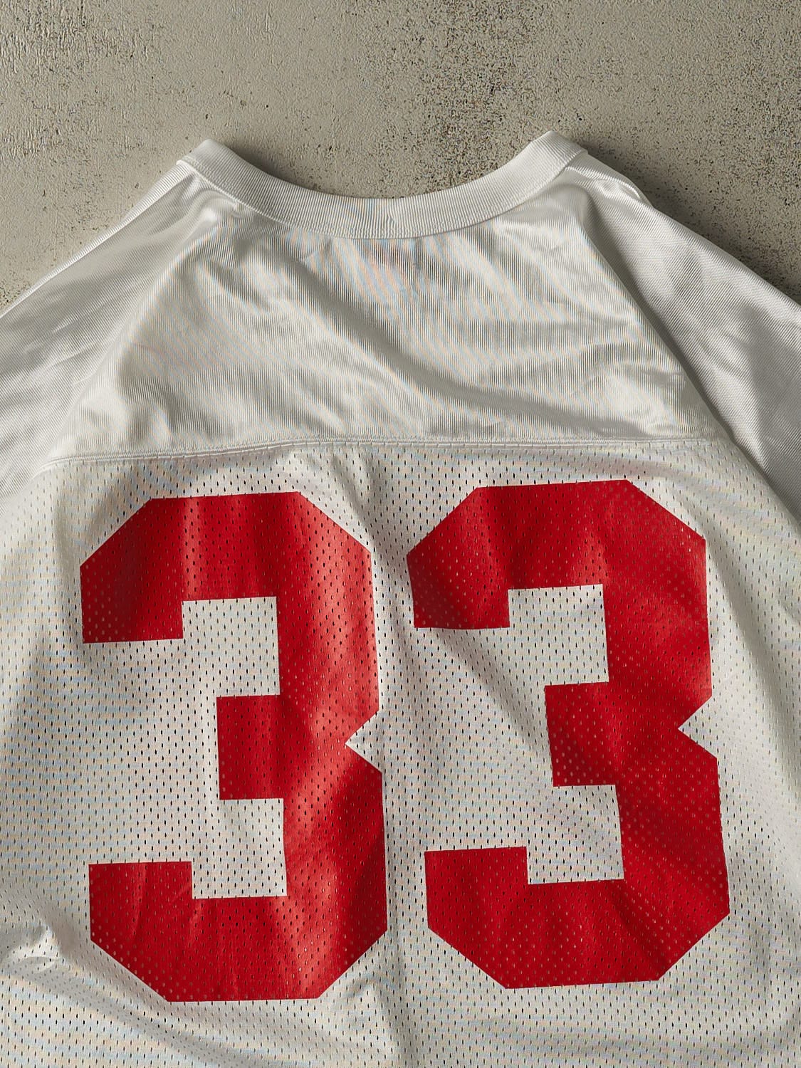 Vintage 90s White Ohio State Buckeyes Cropped Football Jersey (L/XL)