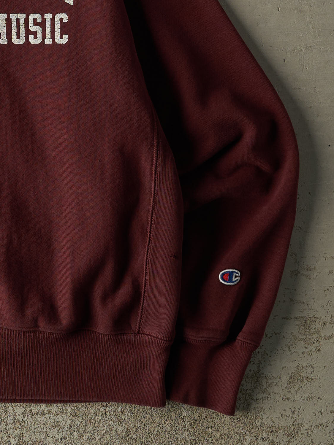 Vintage Y2K Burgundy Champion Reverse Weave Manhattan School of Music Crewneck (S/M)