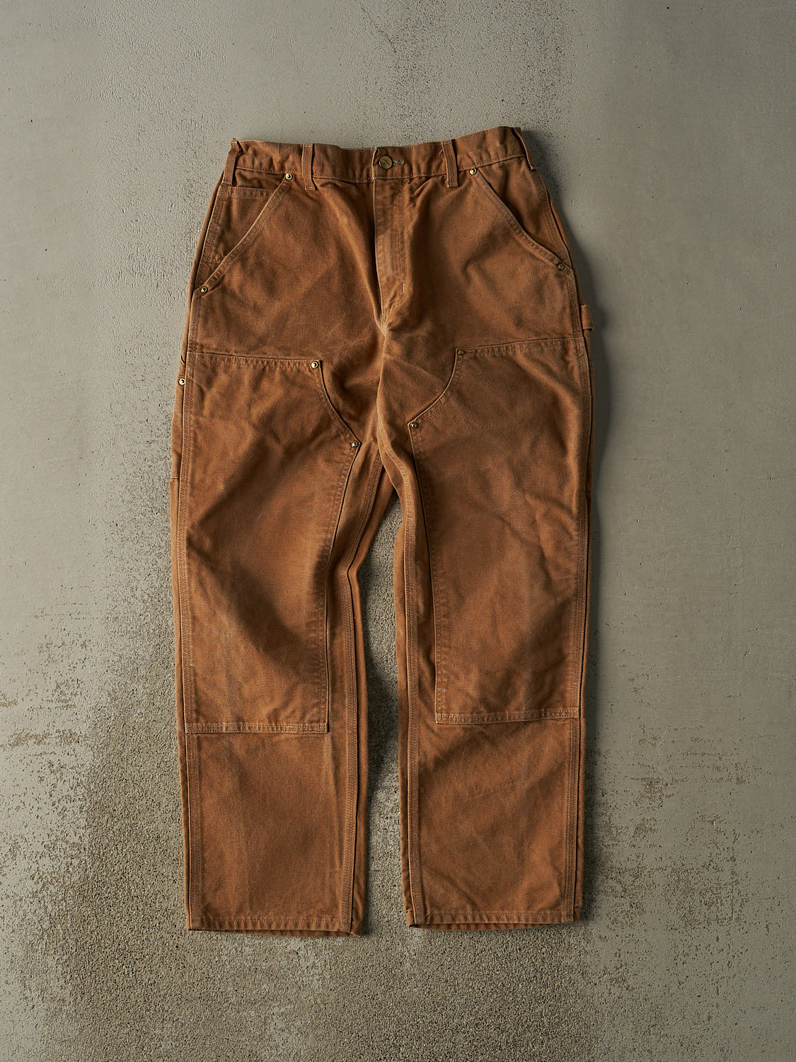 Vintage 90s Camel Carhartt Double Knee Carpenter Pants (30x30)