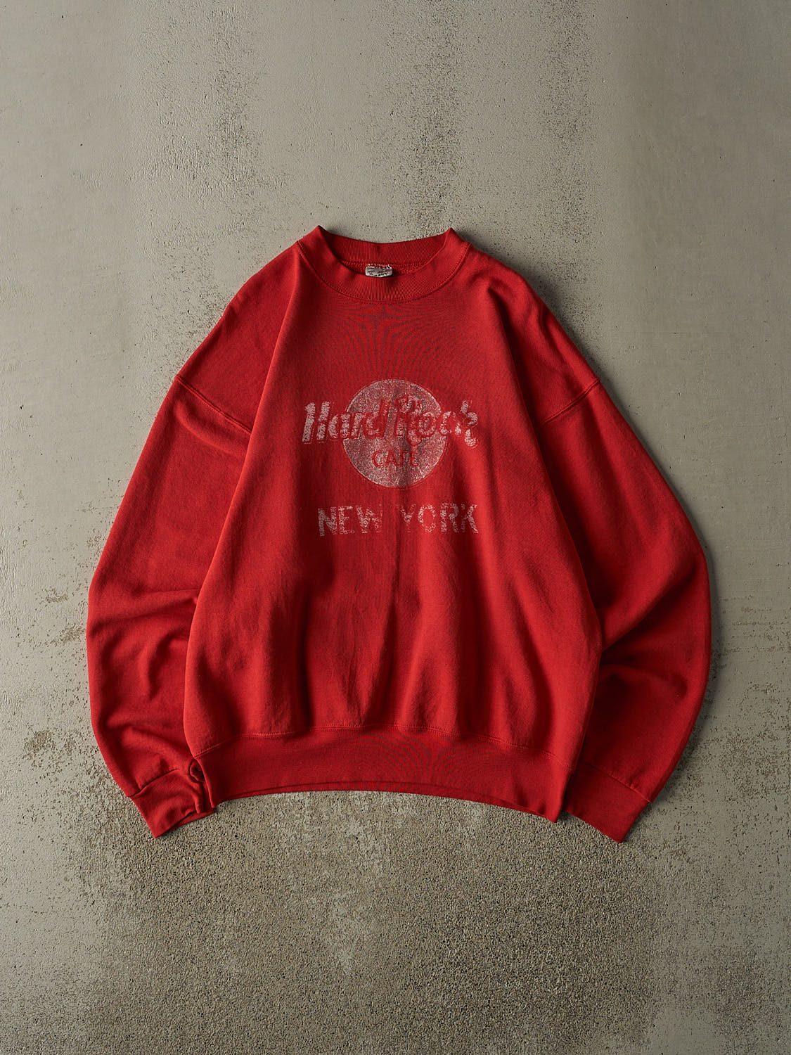 Vintage 80s Red Hard Rock Cafe New York Crewneck (L/XL)