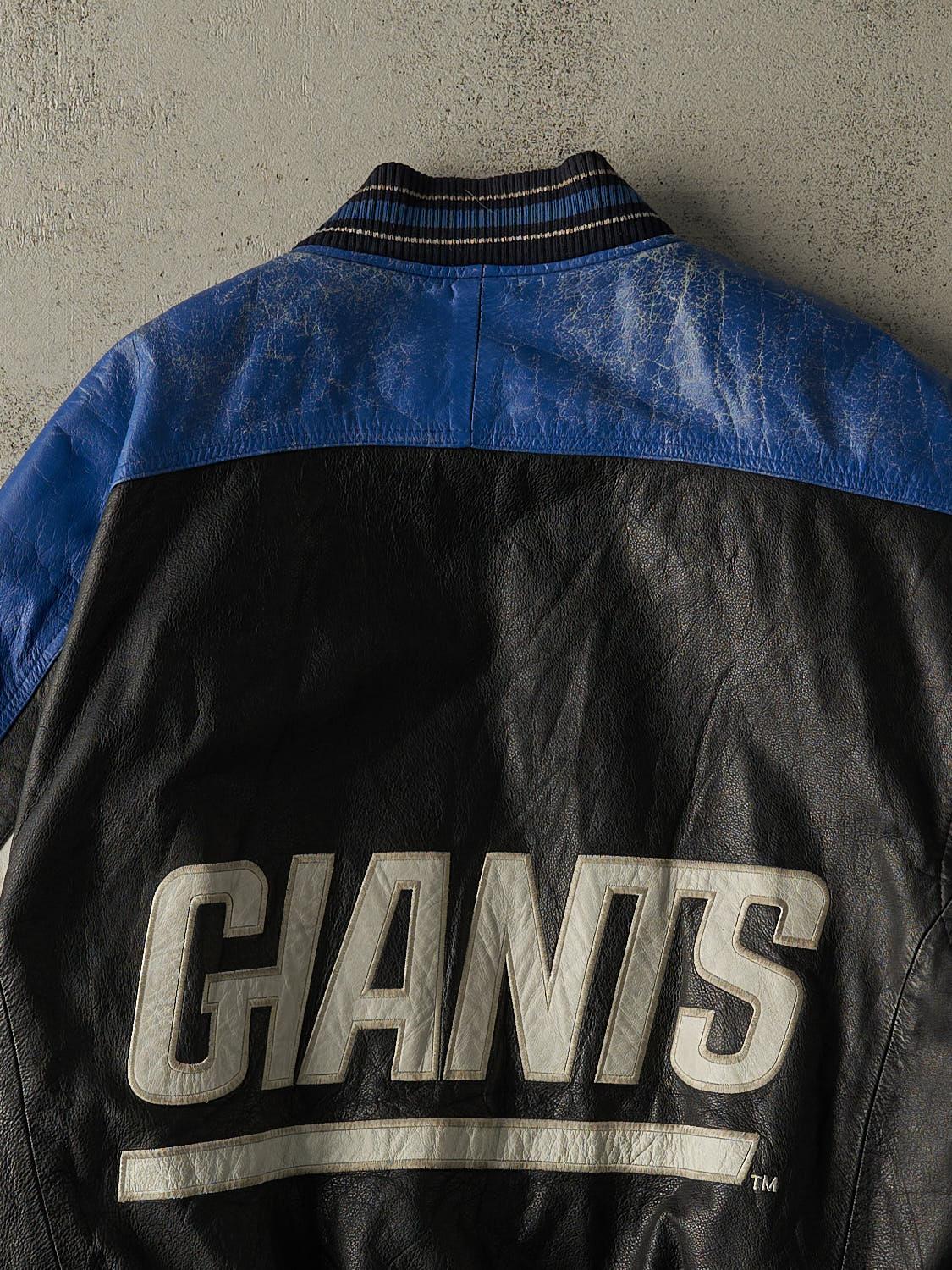 Vintage 90s Black New York Giants Giants G-III Carl Banks Leather Jacket (XL)