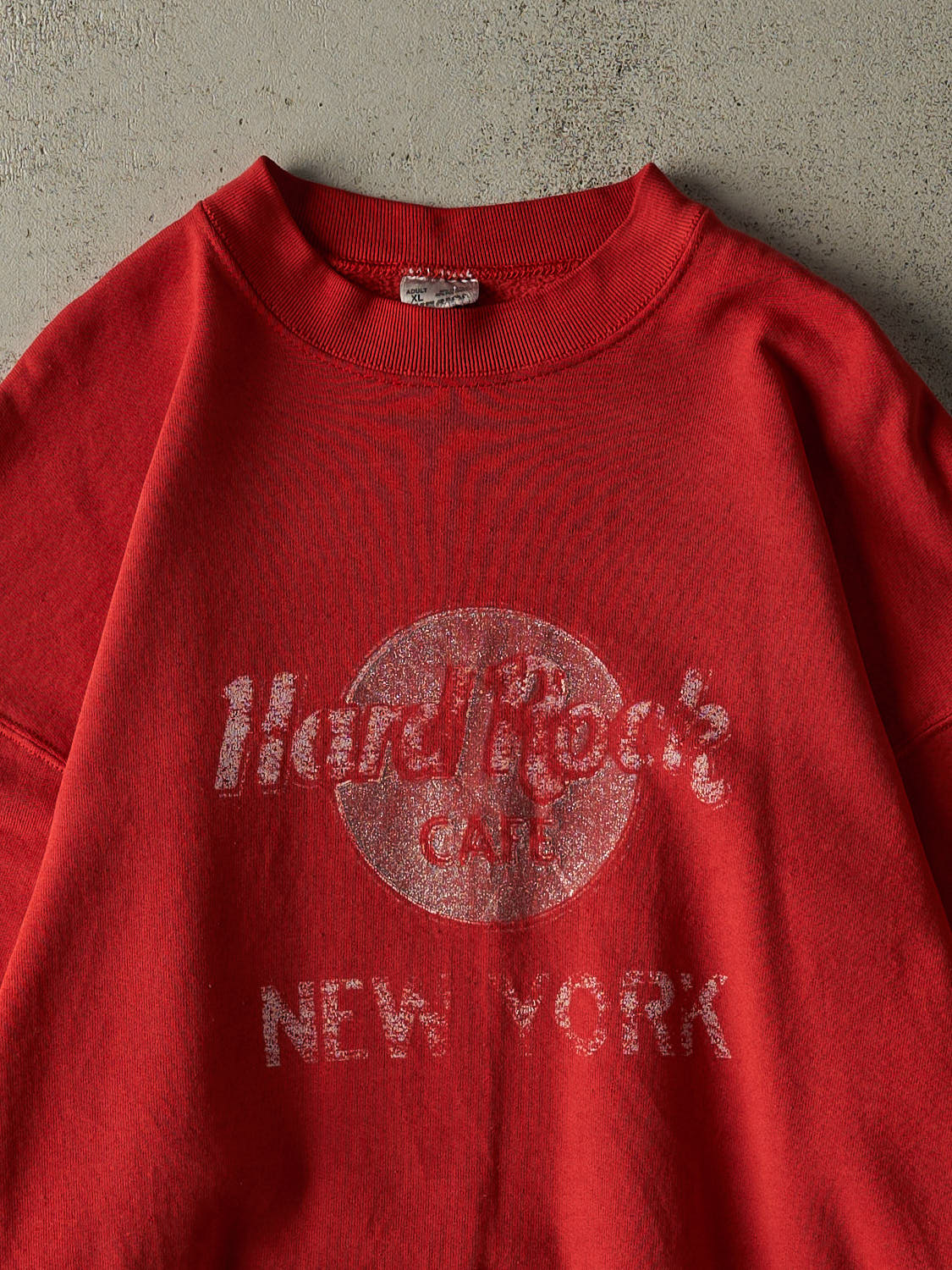 Vintage 80s Red Hard Rock Cafe New York Crewneck (L/XL)