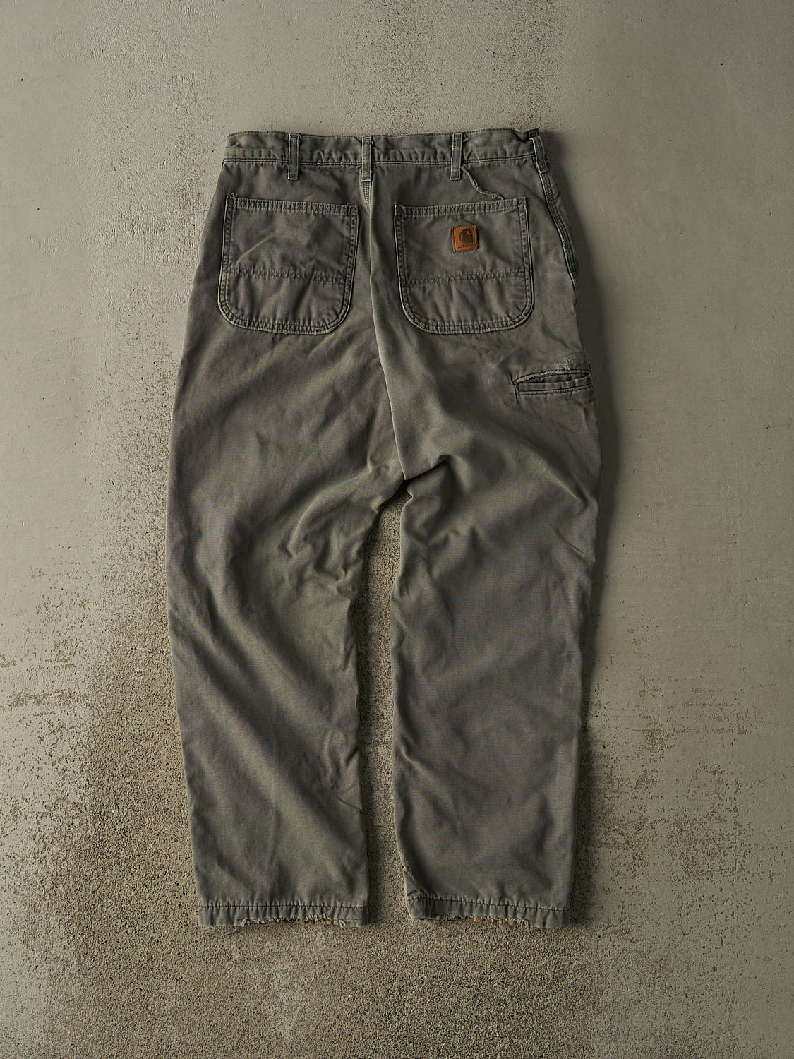 Vintage 90s Green Carhartt Carpenter Flannel Lined Pants (31x29)