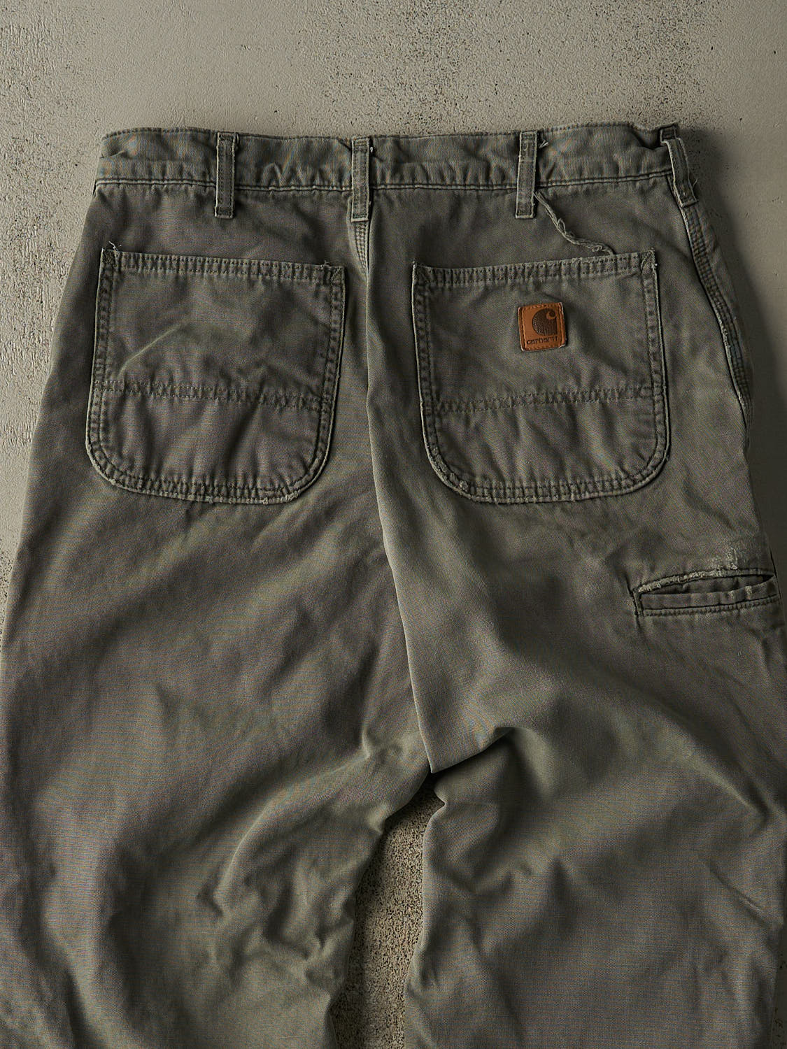 Vintage 90s Green Carhartt Carpenter Flannel Lined Pants (31x29)